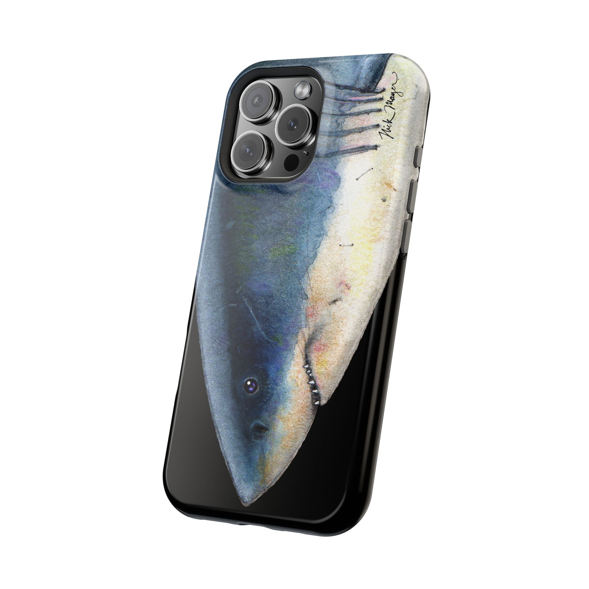Great White Shark Face MagSafe Black iPhone Case