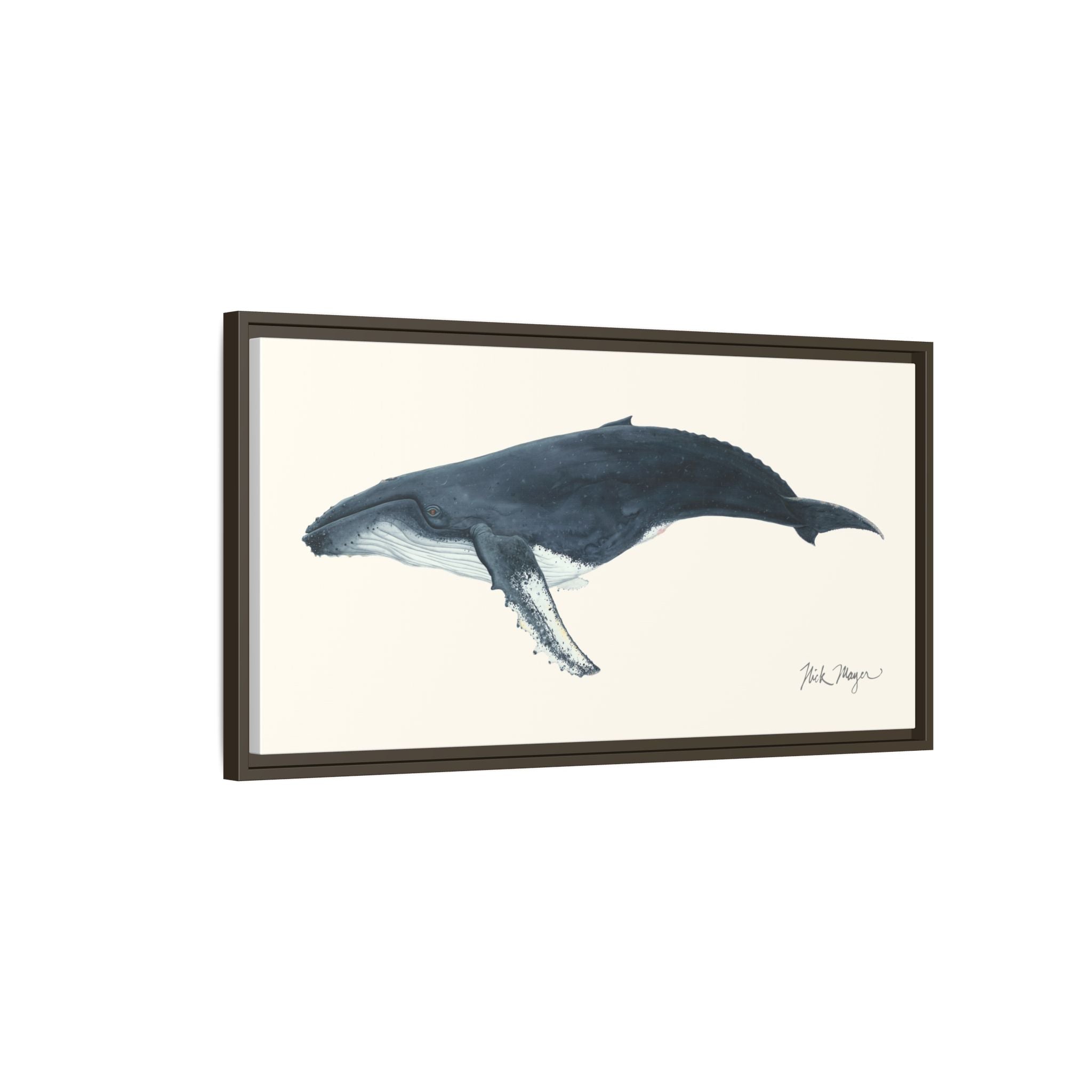 Humpback Whale Framed Canvas Print Printify