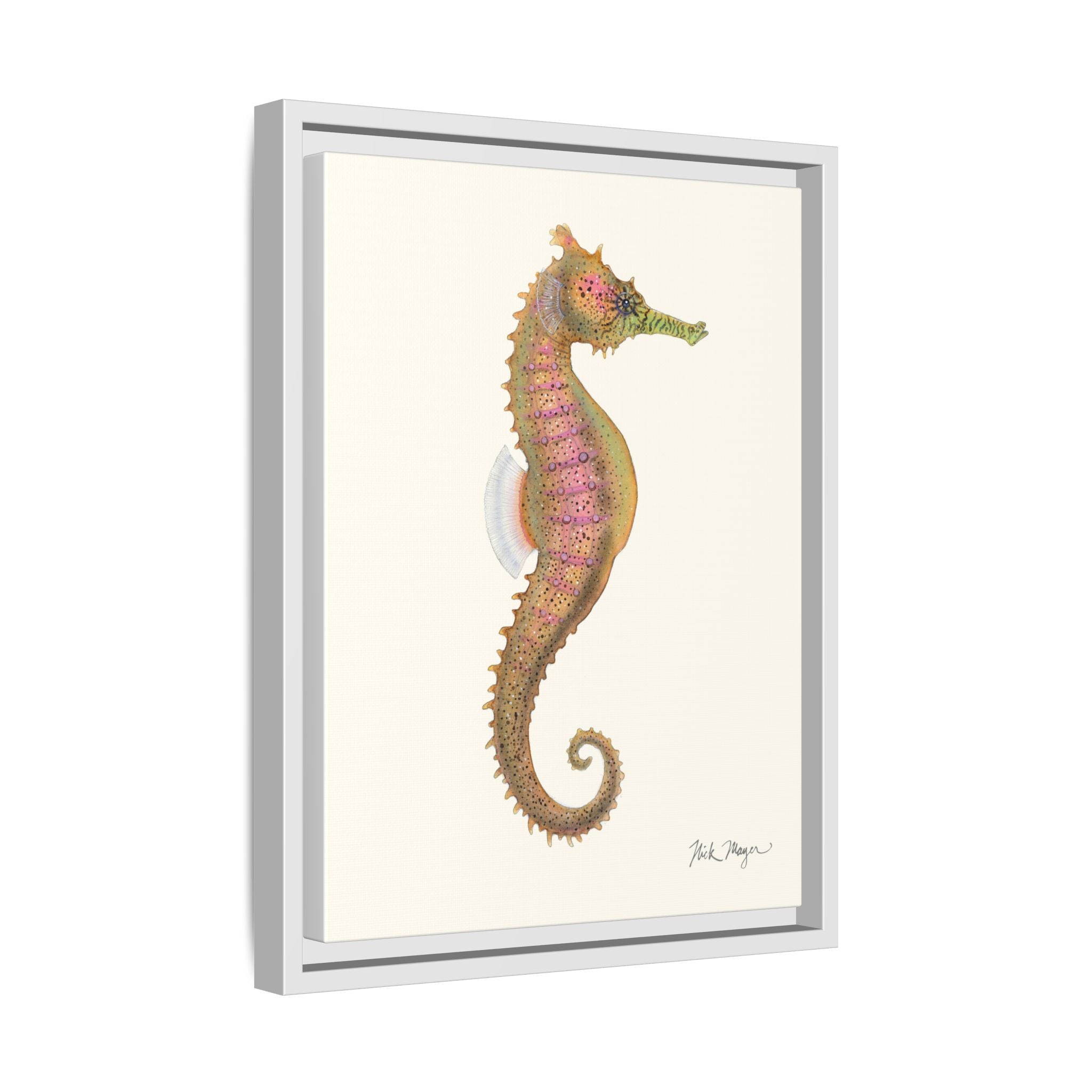 Estuary Seahorse Framed Canvas Print Printify