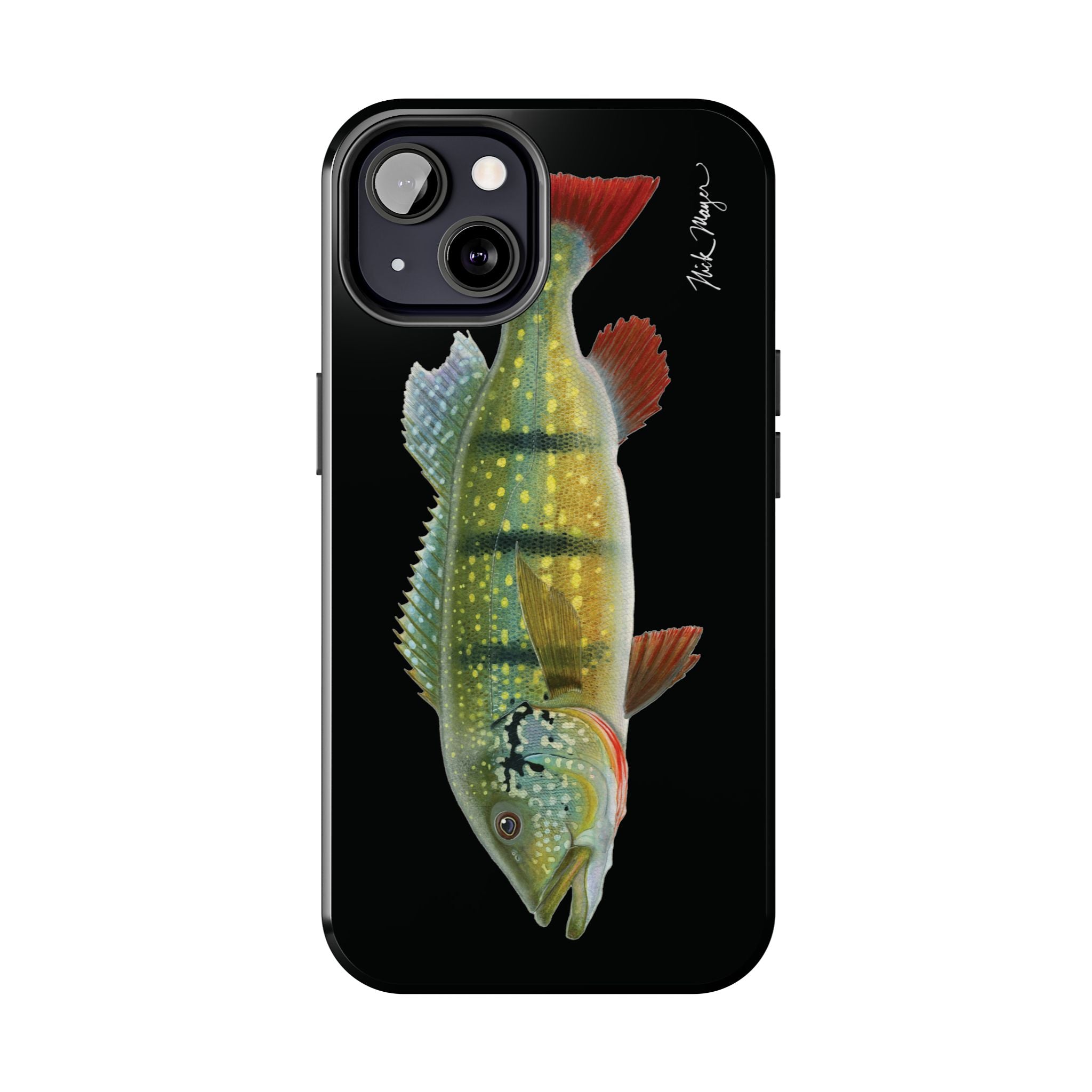 Peacock Bass Black iPhone Case