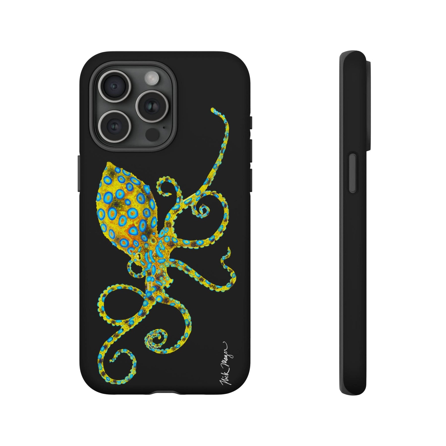 Blue Ringed Octopus Black iPhone 15 Case