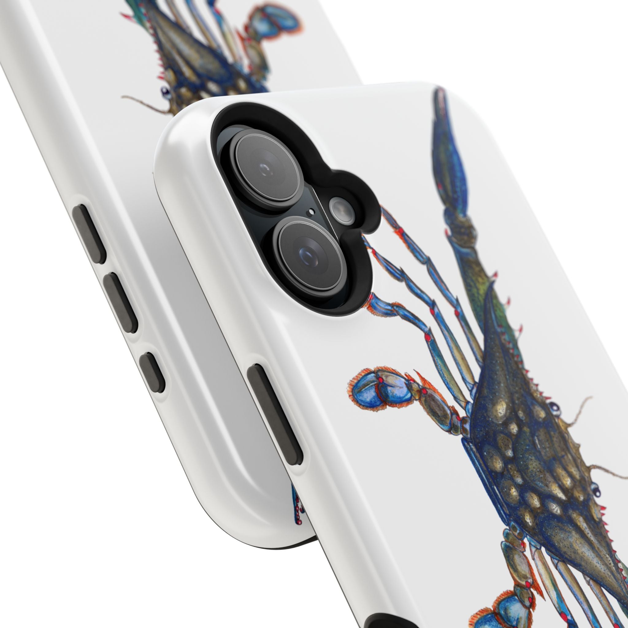 Blue Crab MagSafe White iPhone Case