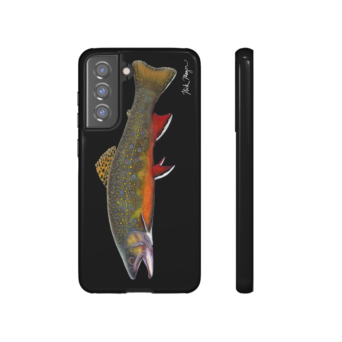 Brook Trout Black Phone Cases (Samsung) Printify