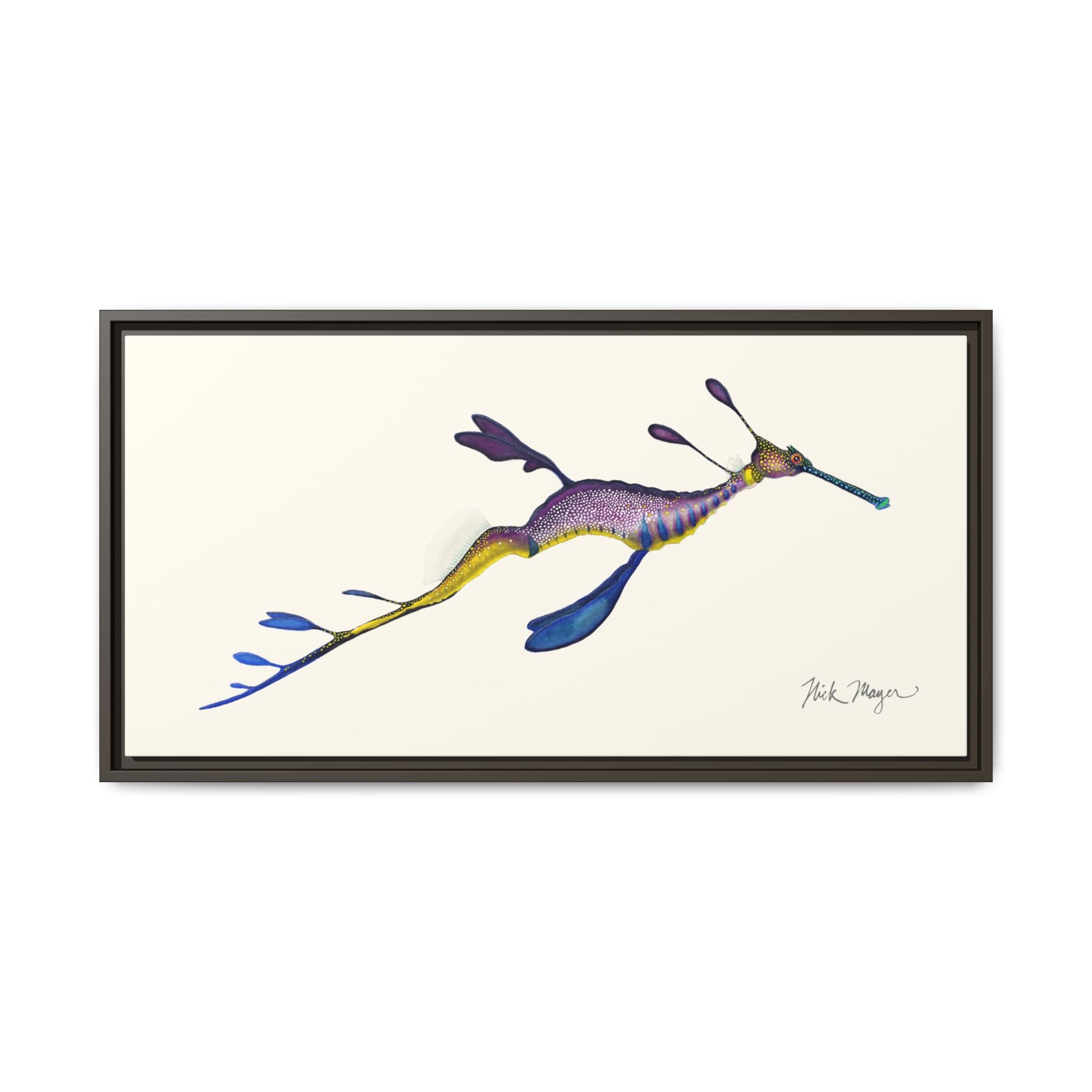 Weedy Sea Dragon Framed Canvas Print Printify