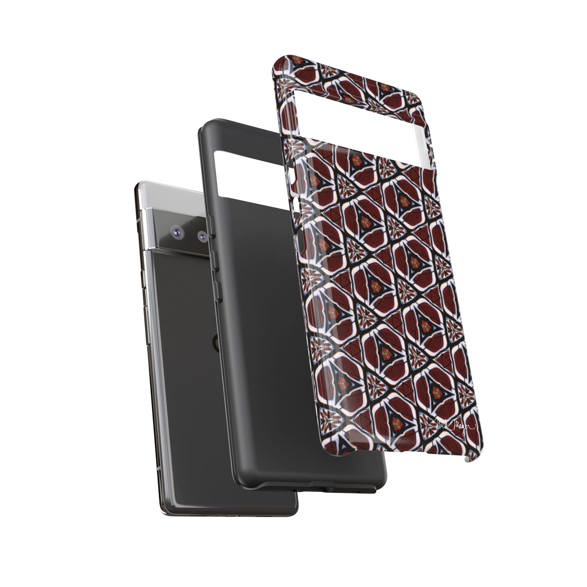 Maroon Butterfly Pattern Phone Case (Samsung)