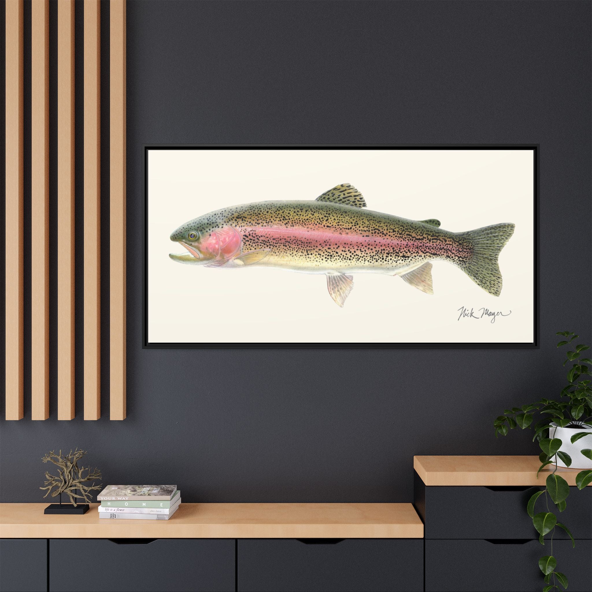 Rainbow Trout Framed Canvas Print Printify