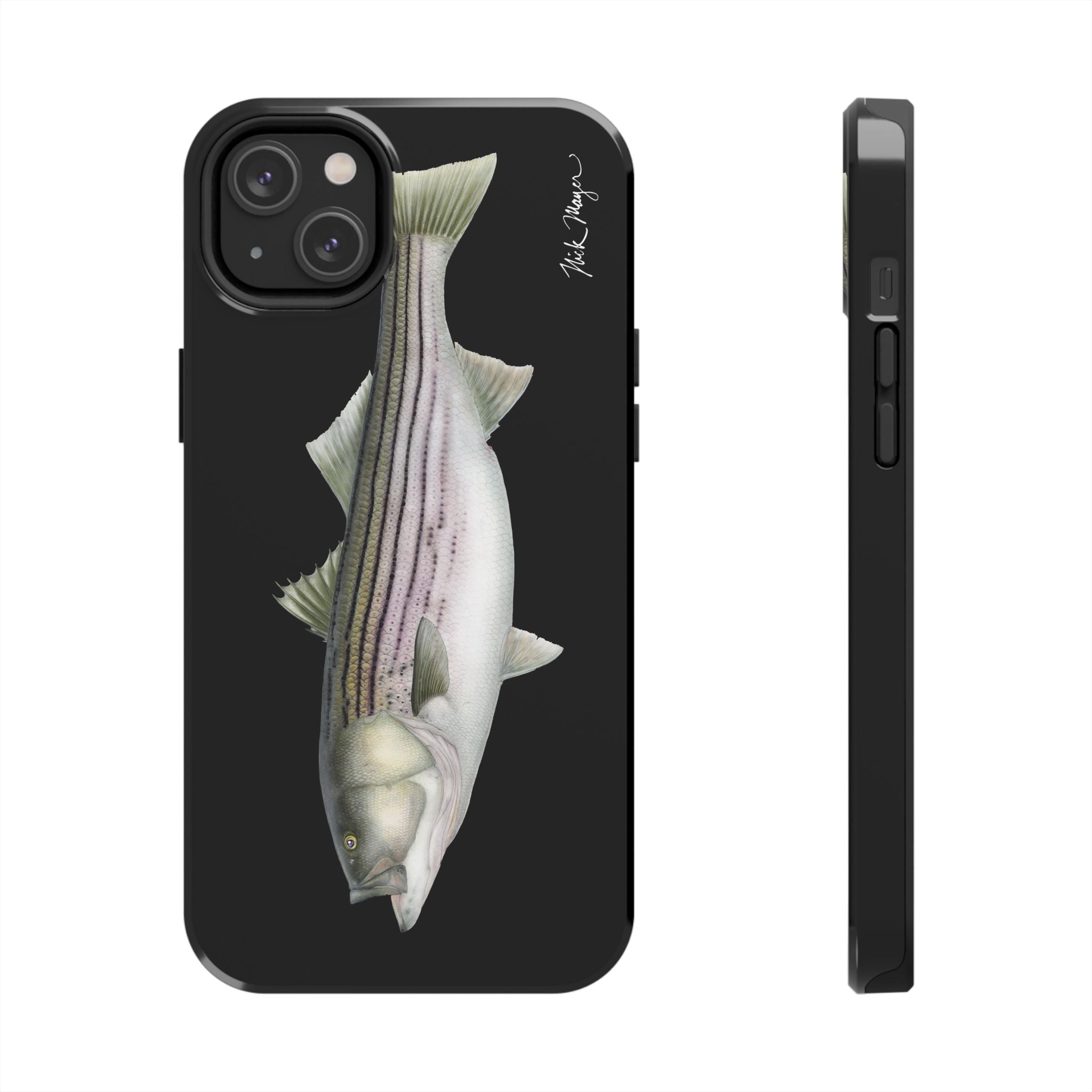 30 lb Striper - Black Phone Case (iPhone)