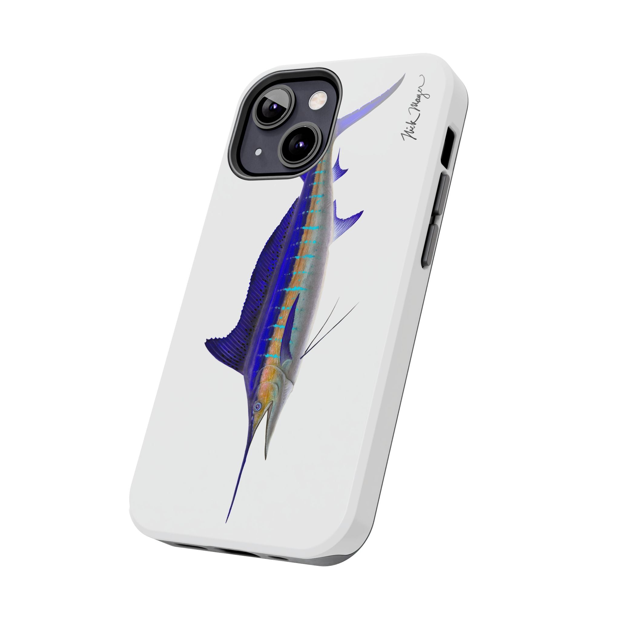 Striped Marlin White Phone Case (iPhone)
