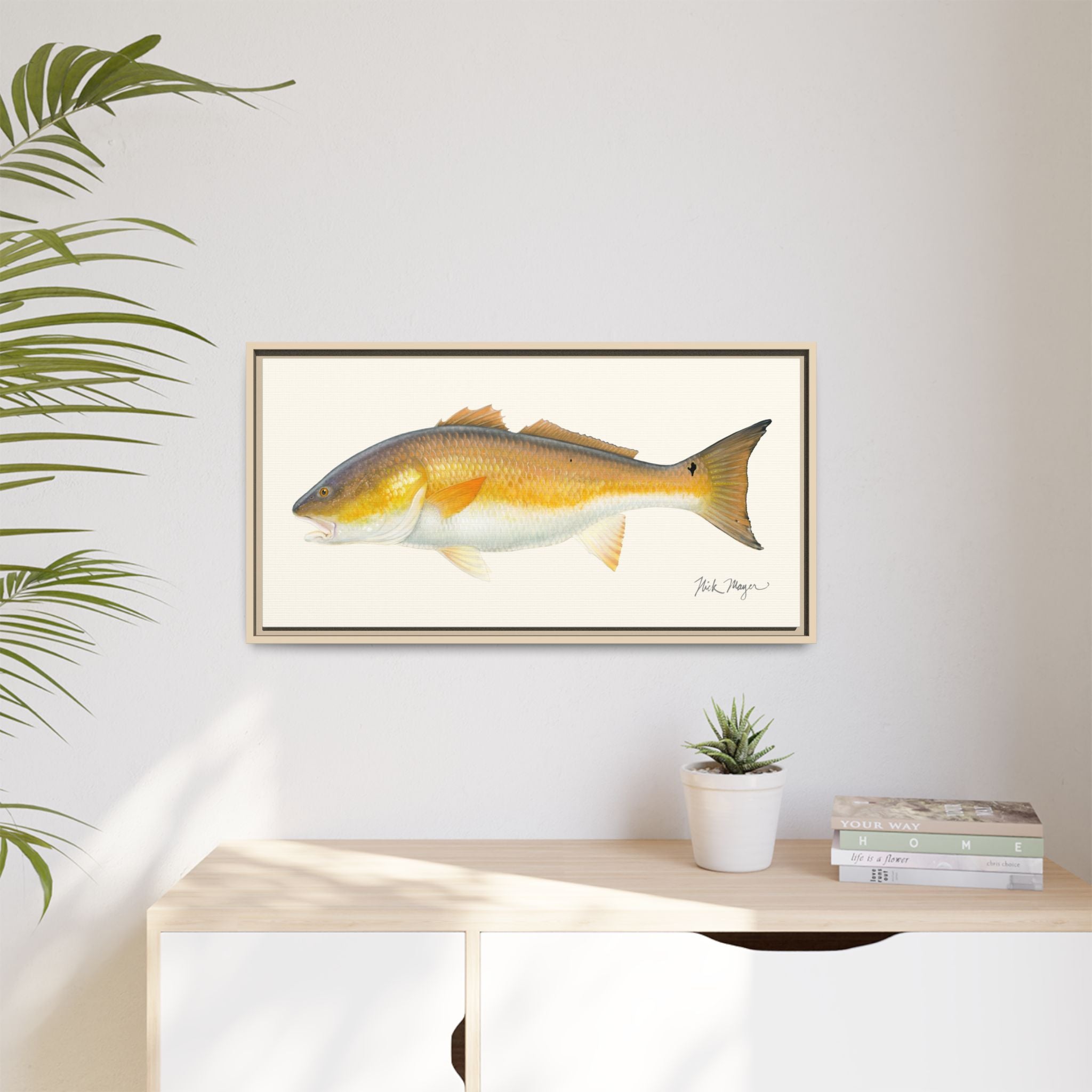 Bull Redfish Framed Canvas Print Printify