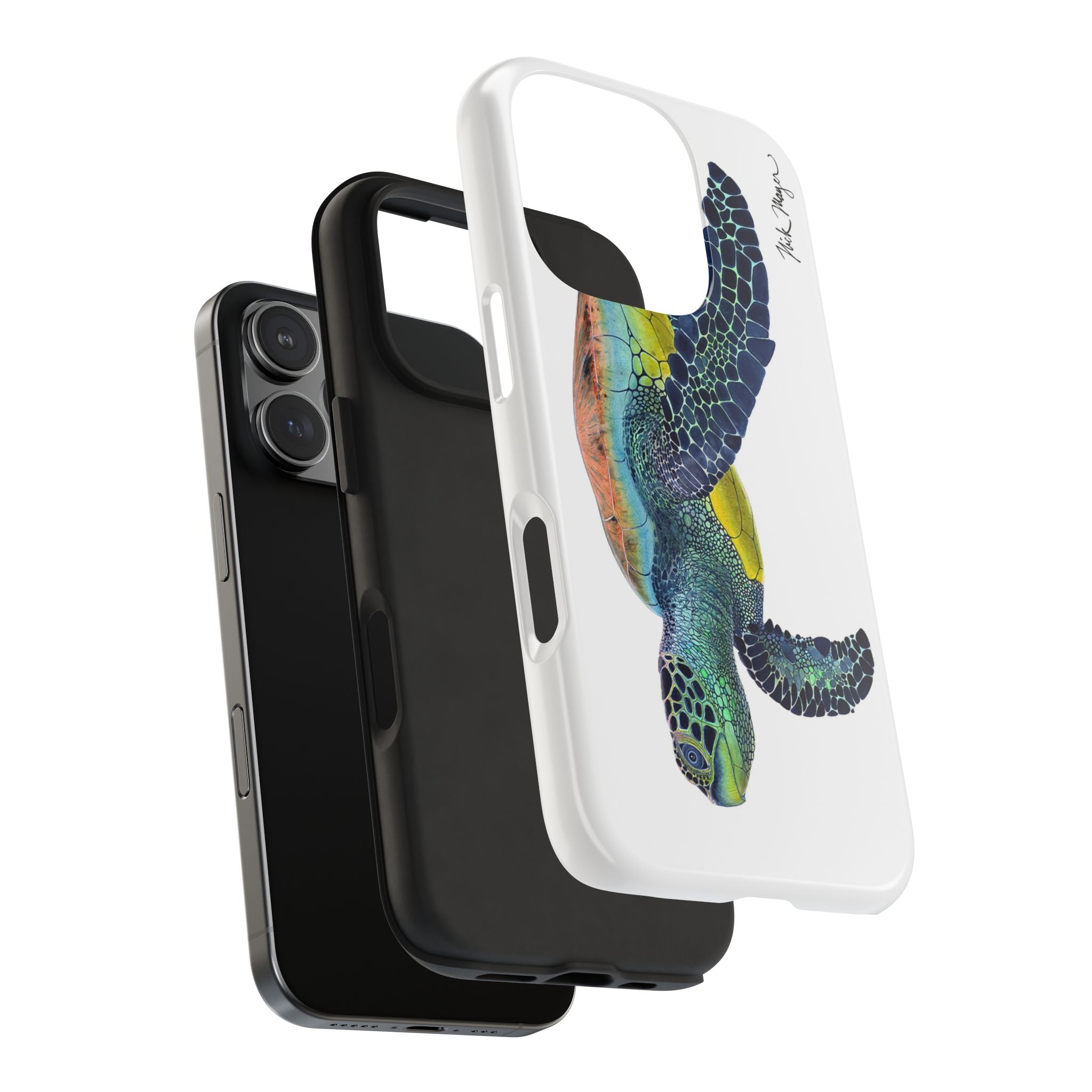 Green Sea Turtle II White Phone Case (iPhone)