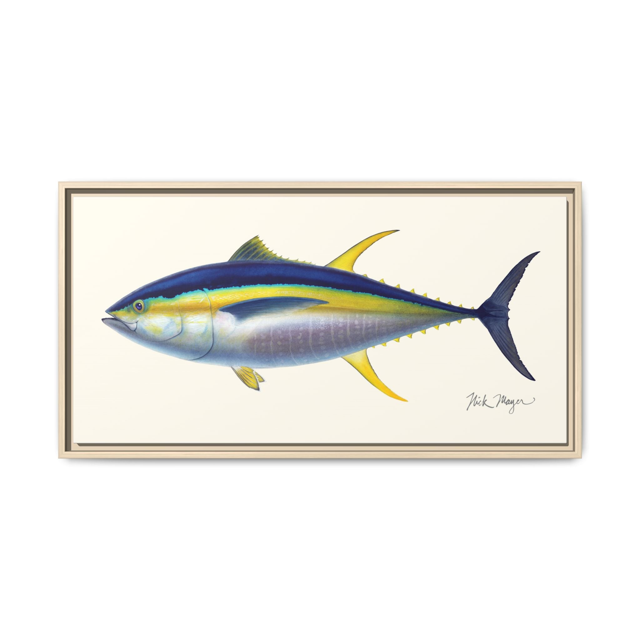 Yellowfin Tuna Framed Canvas Print Printify