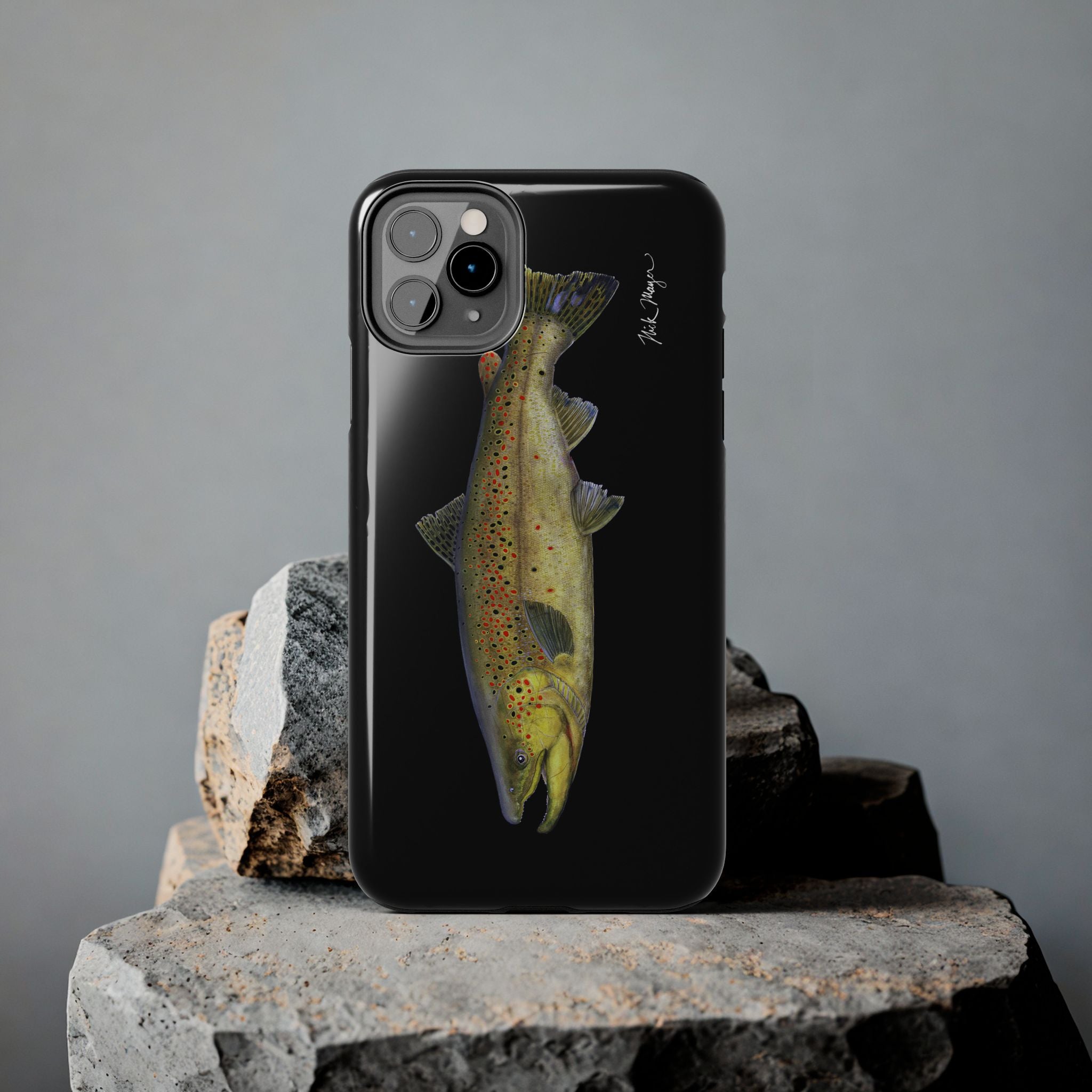 Brown Trout Black Phone Case (iPhone)