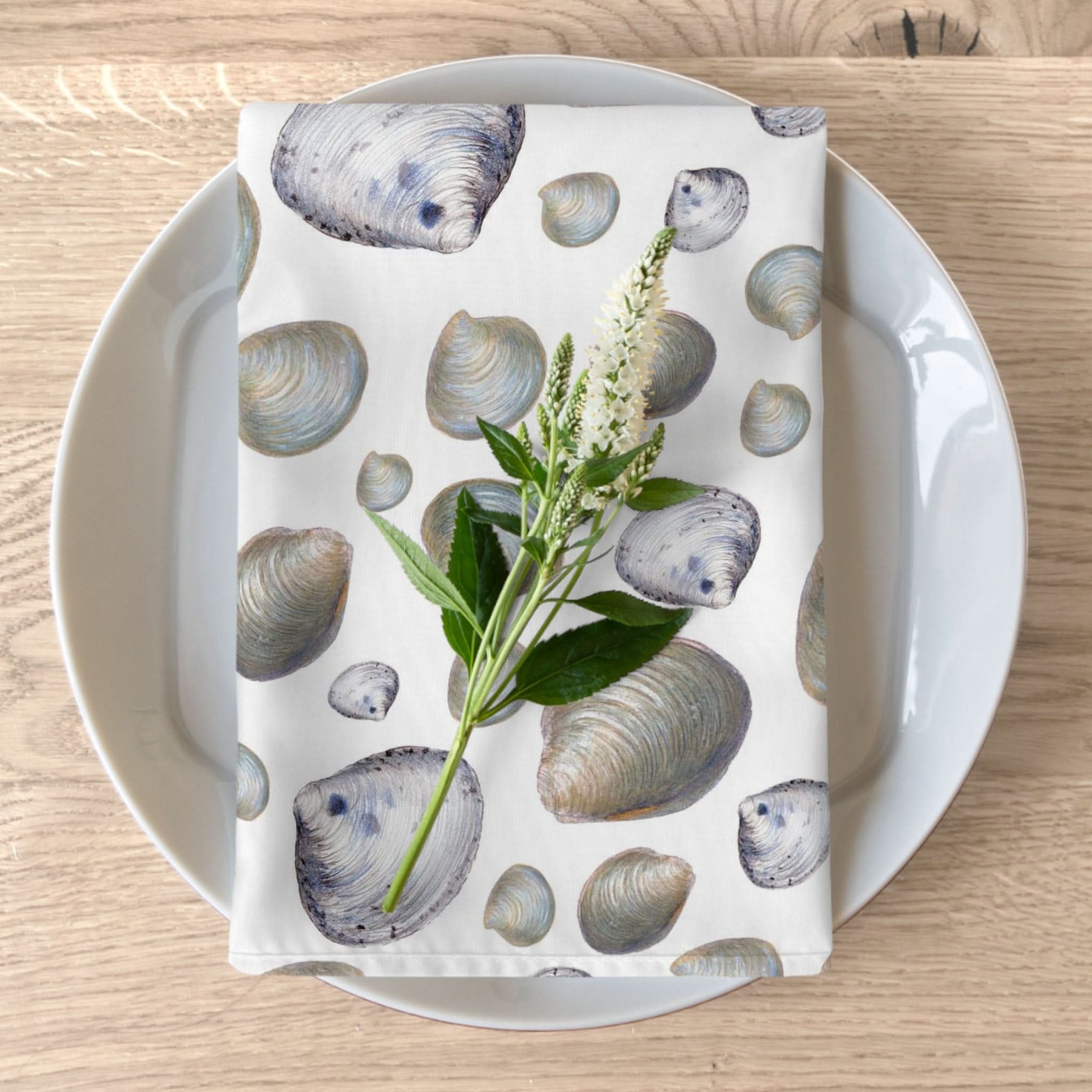 Littleneck Clams 4 Piece Cloth Napkin Set