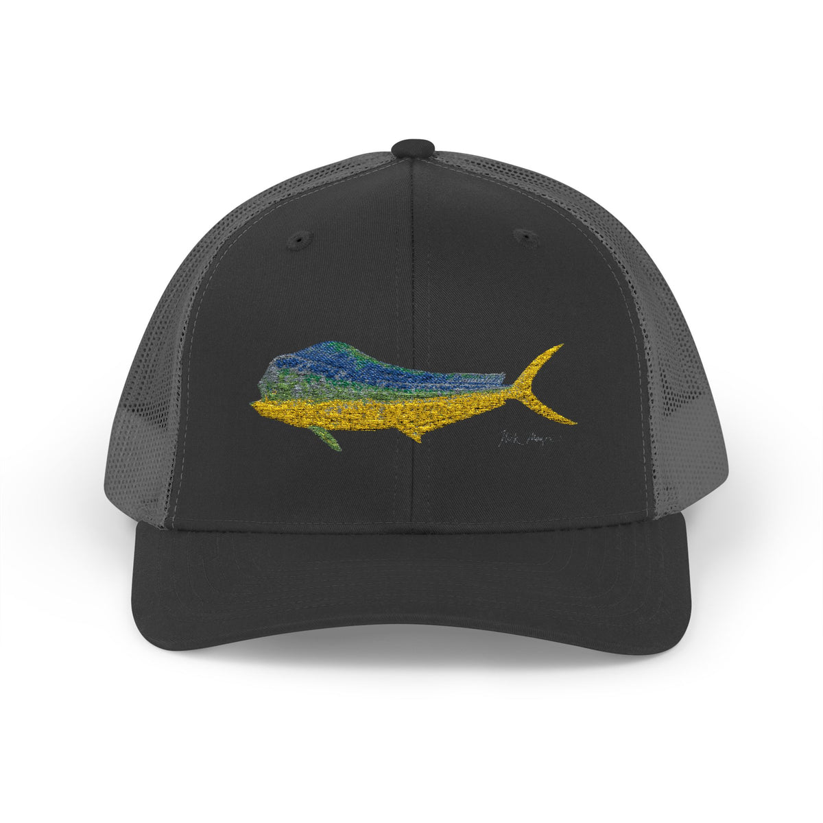 Bull Mahi Embroidered Snapback Trucker Hat Printify