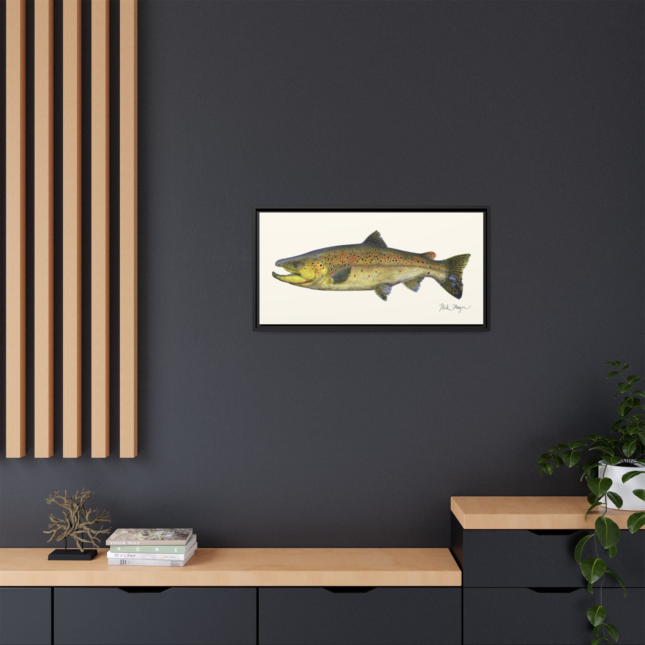 Brown Trout I Framed Canvas Print Printify