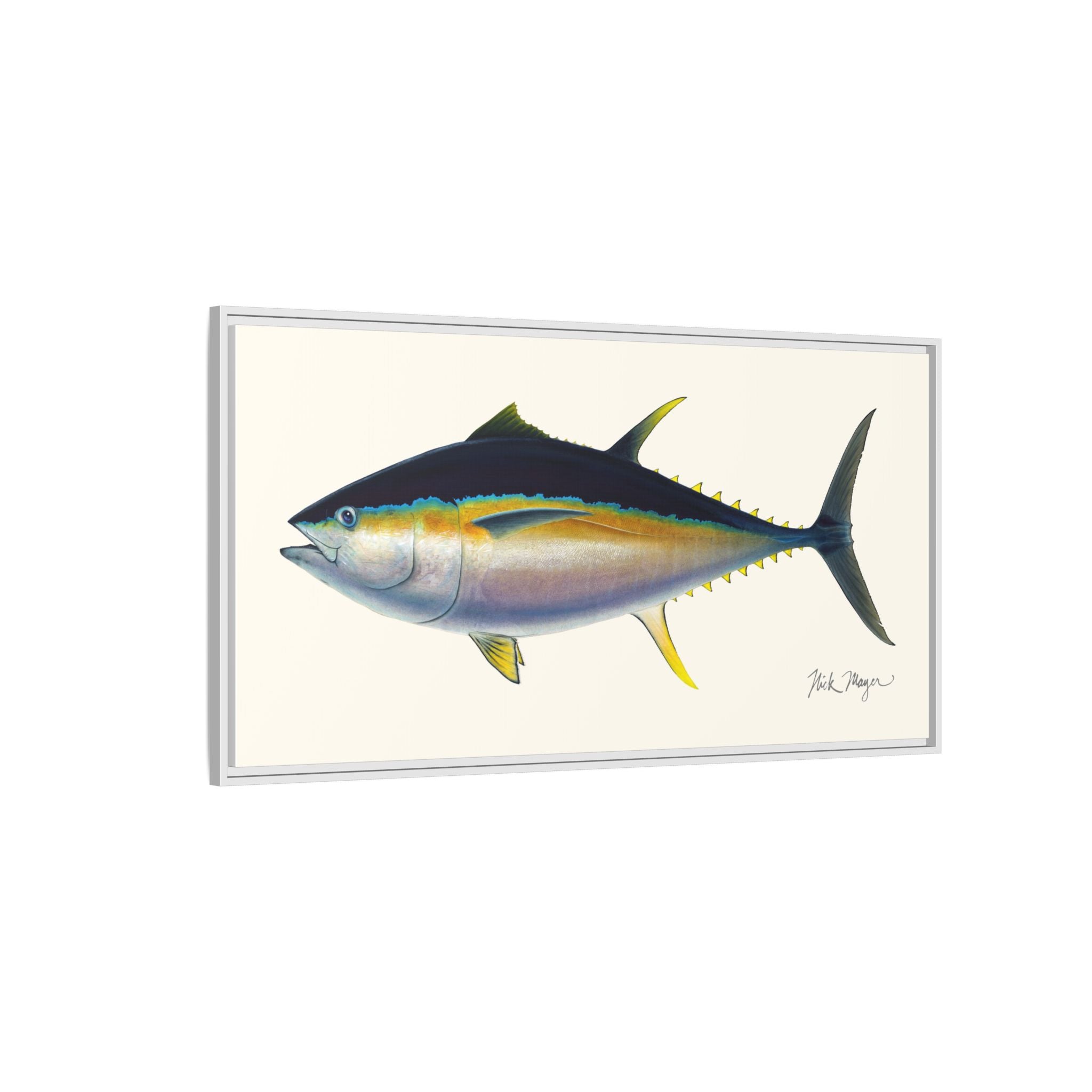 Bigeye Tuna Framed Canvas Print Printify