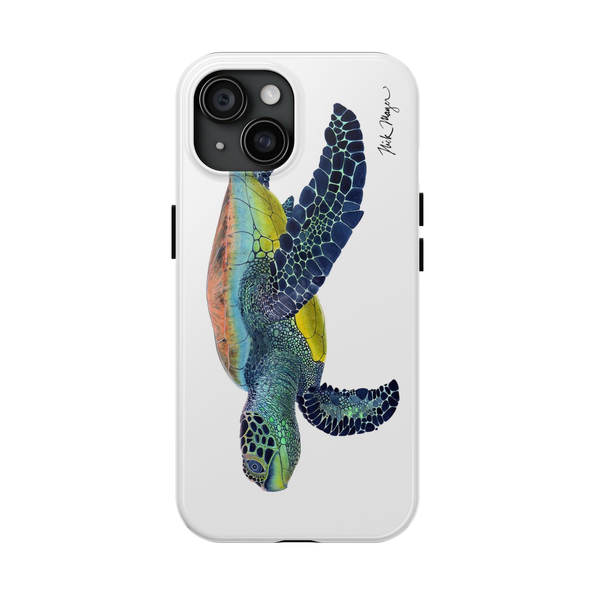 Green Sea Turtle II White Phone Case (iPhone)