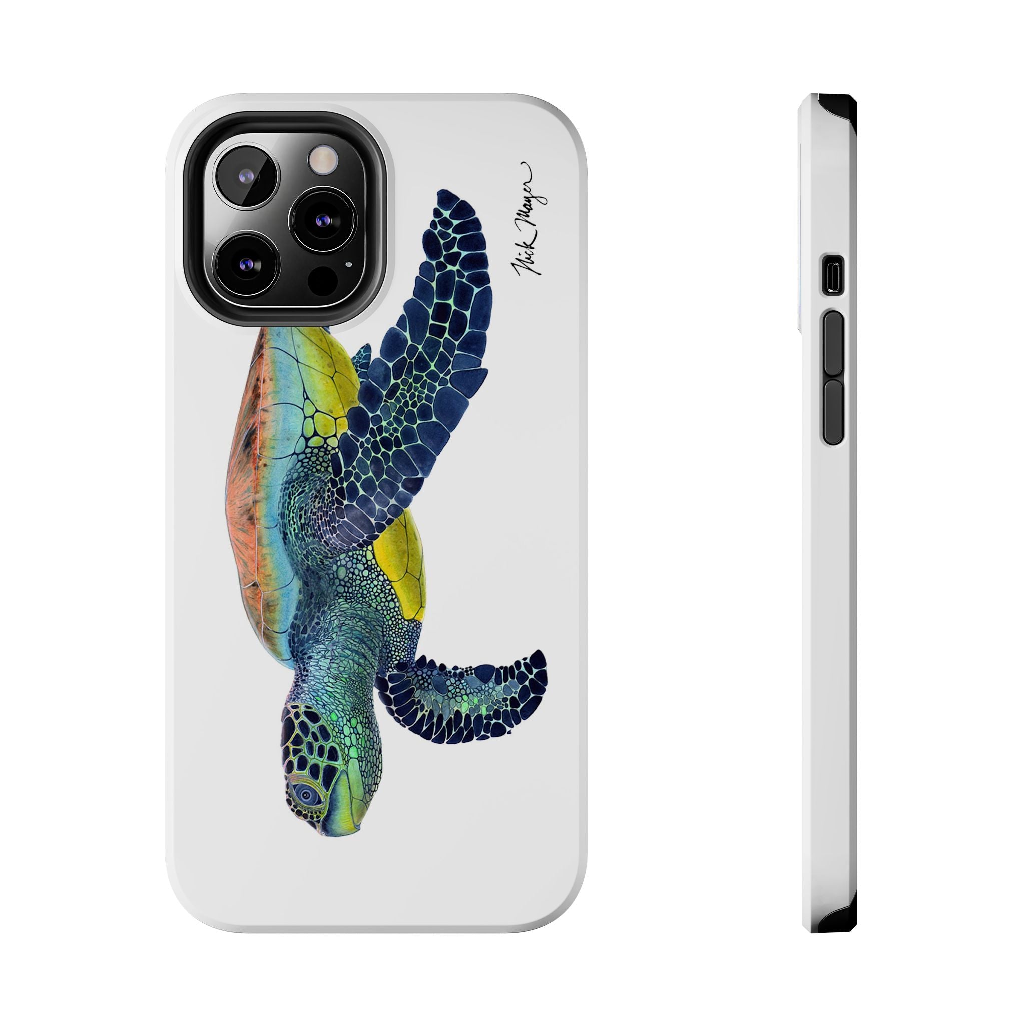 Green Sea Turtle II White Phone Case (iPhone)