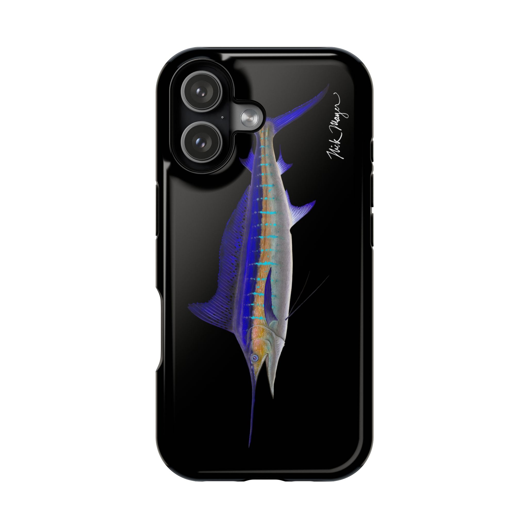 Striped Marlin MagSafe Black iPhone Case