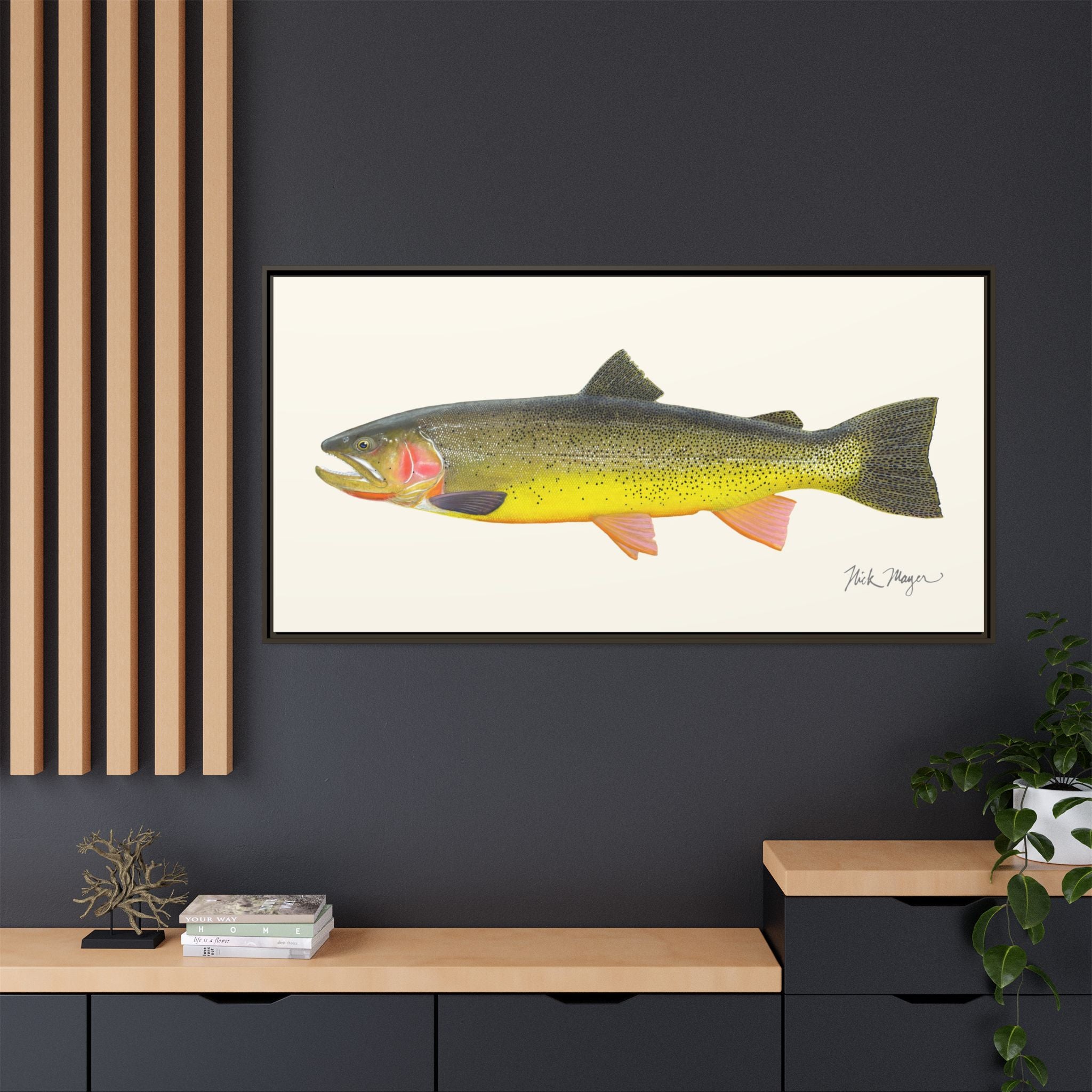 Cutthroat Trout III Framed Canvas Print Printify