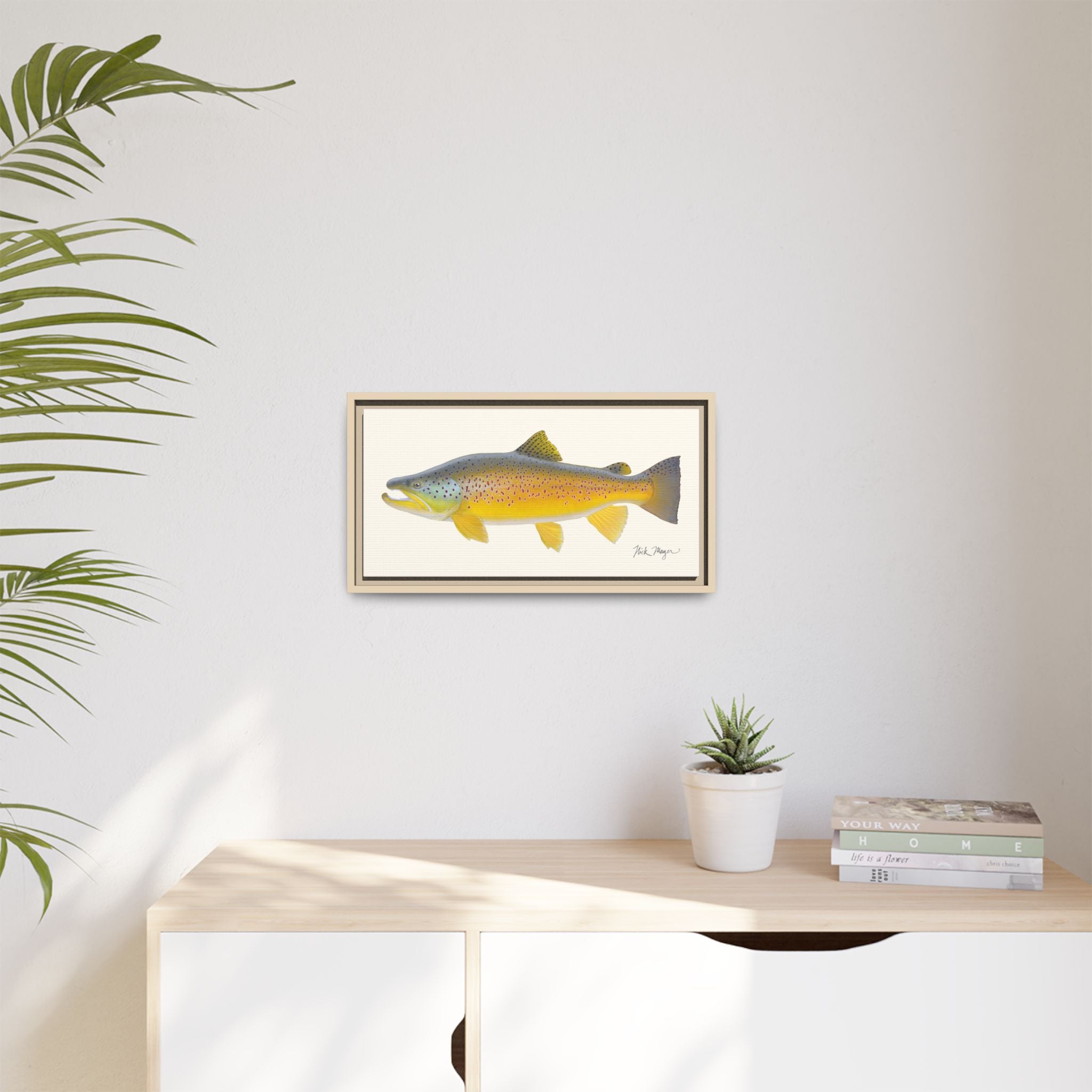 Brown Trout III Framed Canvas Print Printify