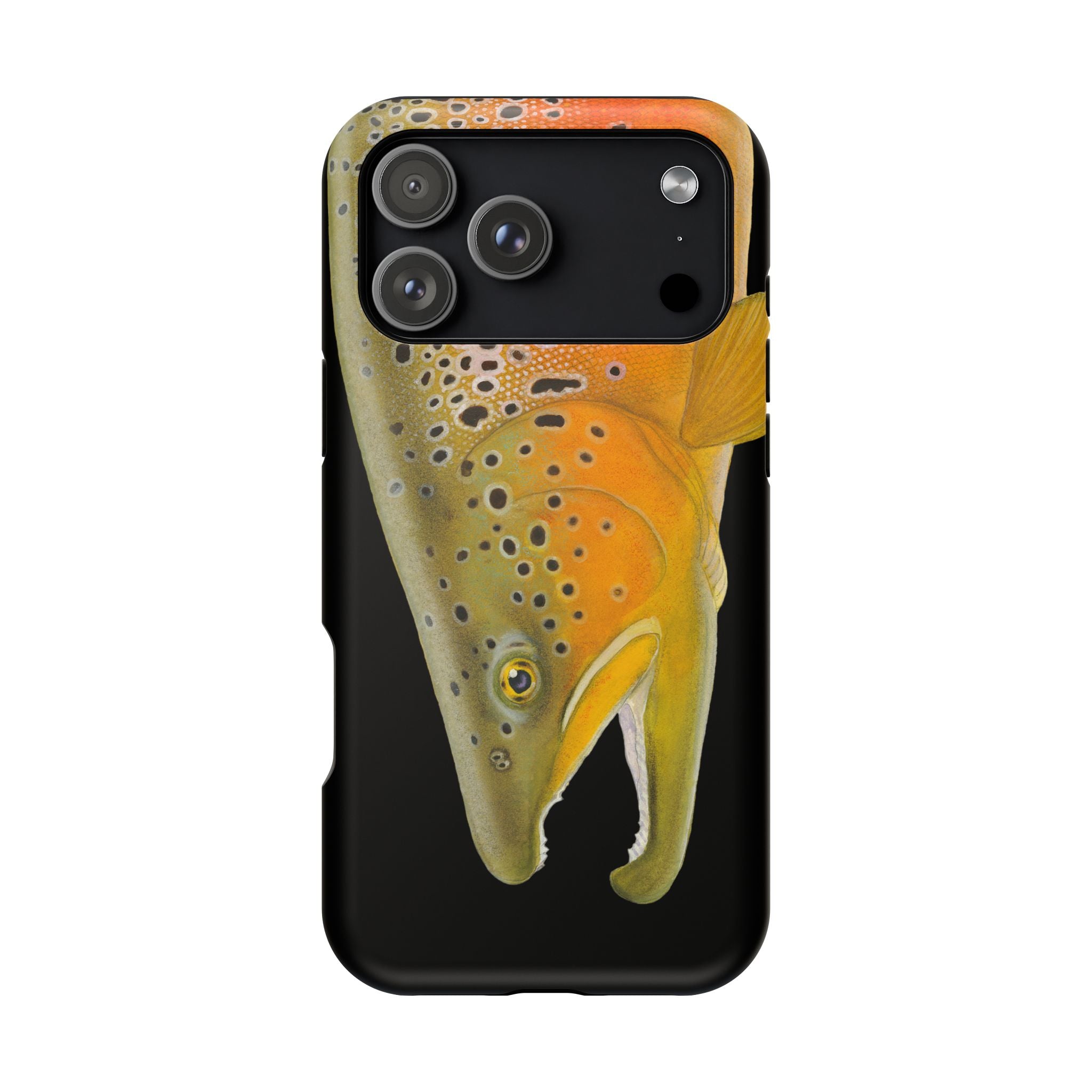 Brown Trout 2 Black MagSafe iPhone Case