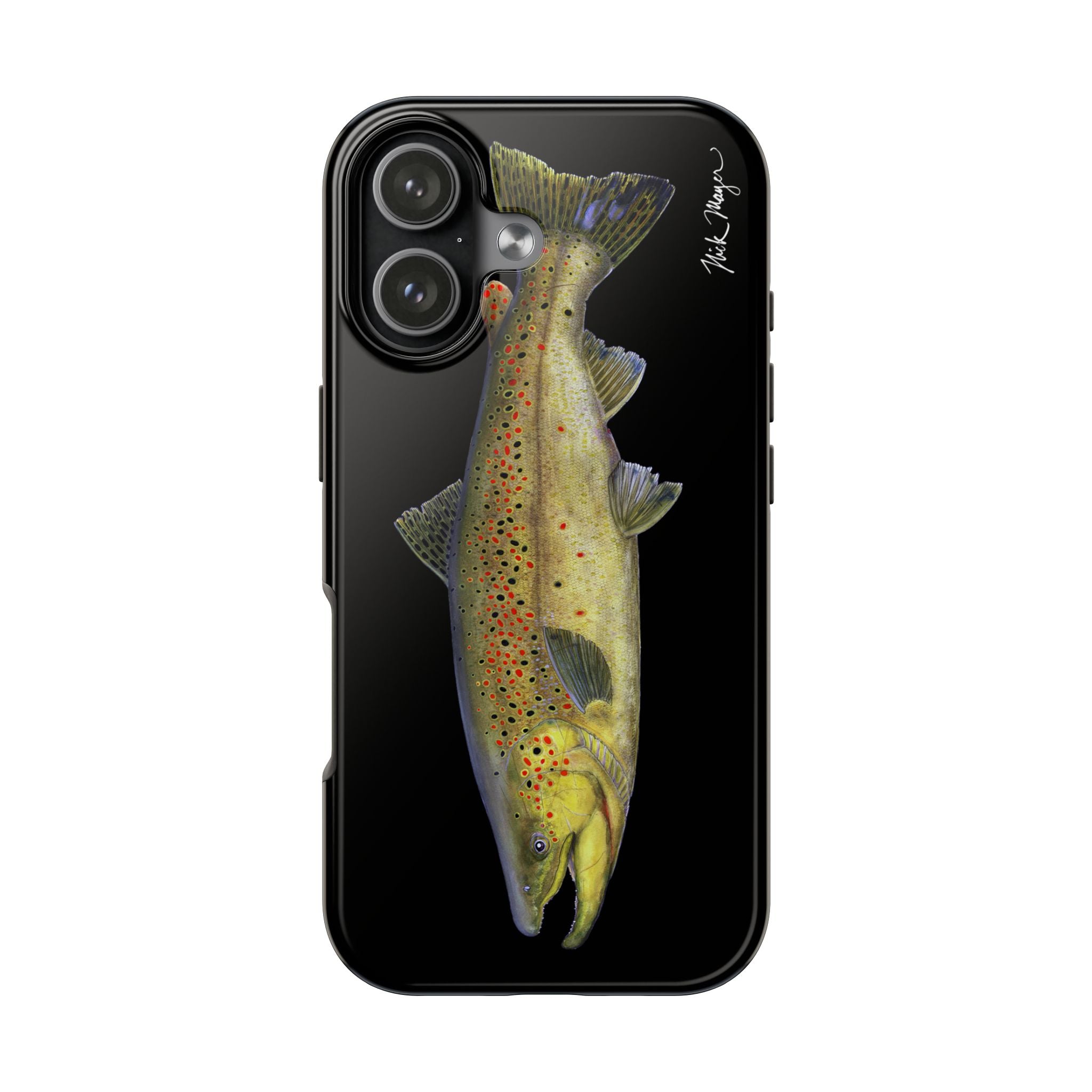 Brown Trout Black Phone Case (iPhone)