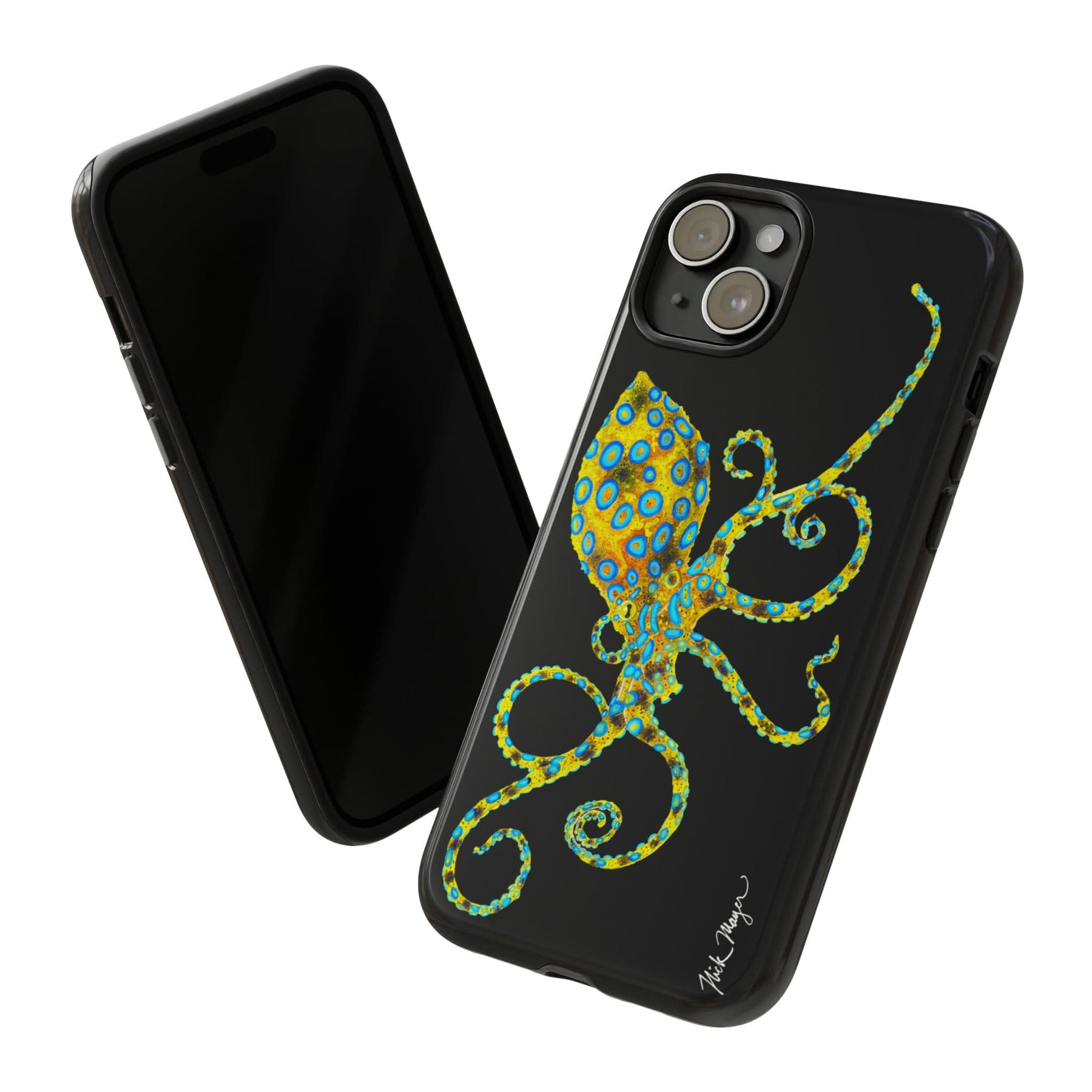 Blue Ringed Octopus Black iPhone 15 Case