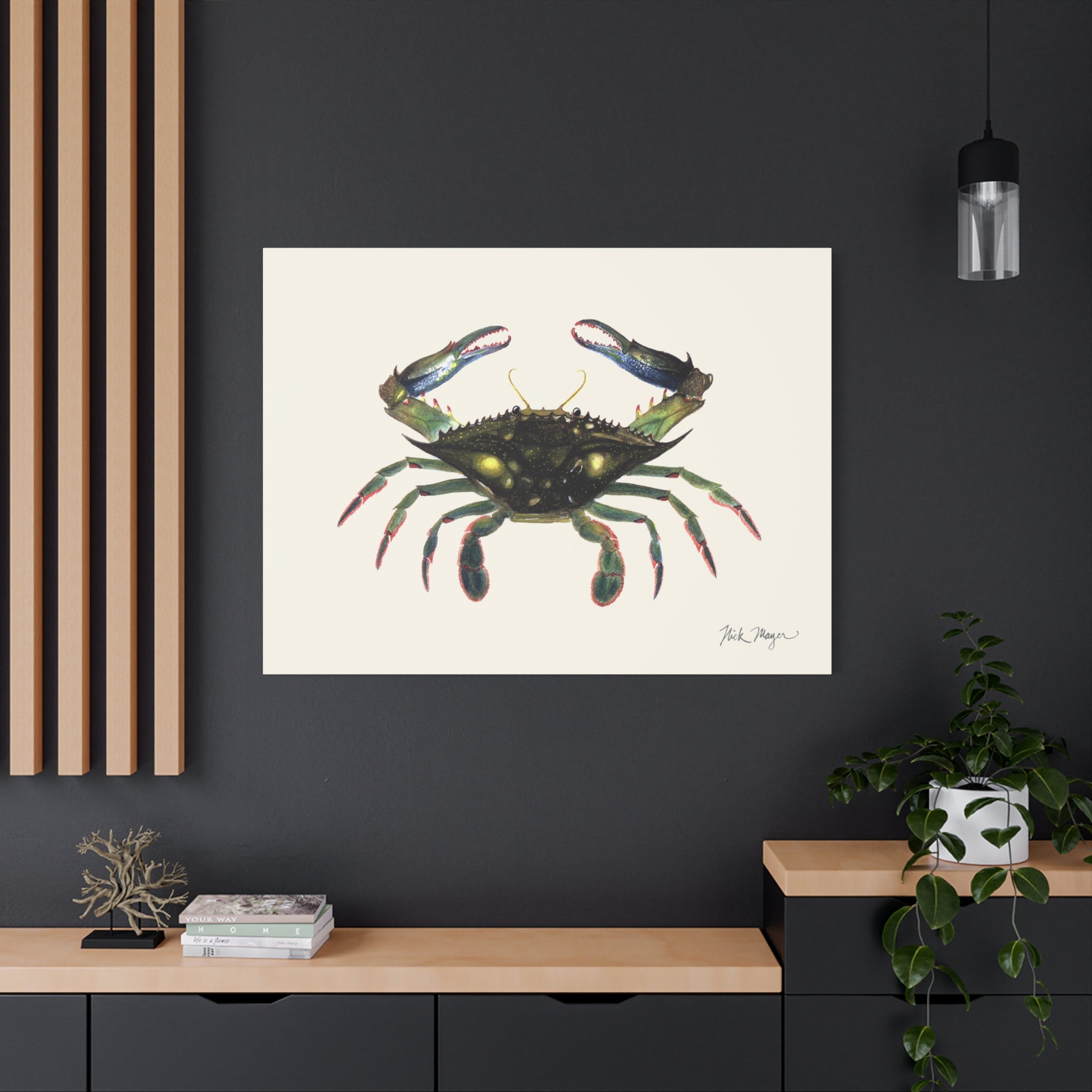 Blue Crab Claws In Canvas Print
