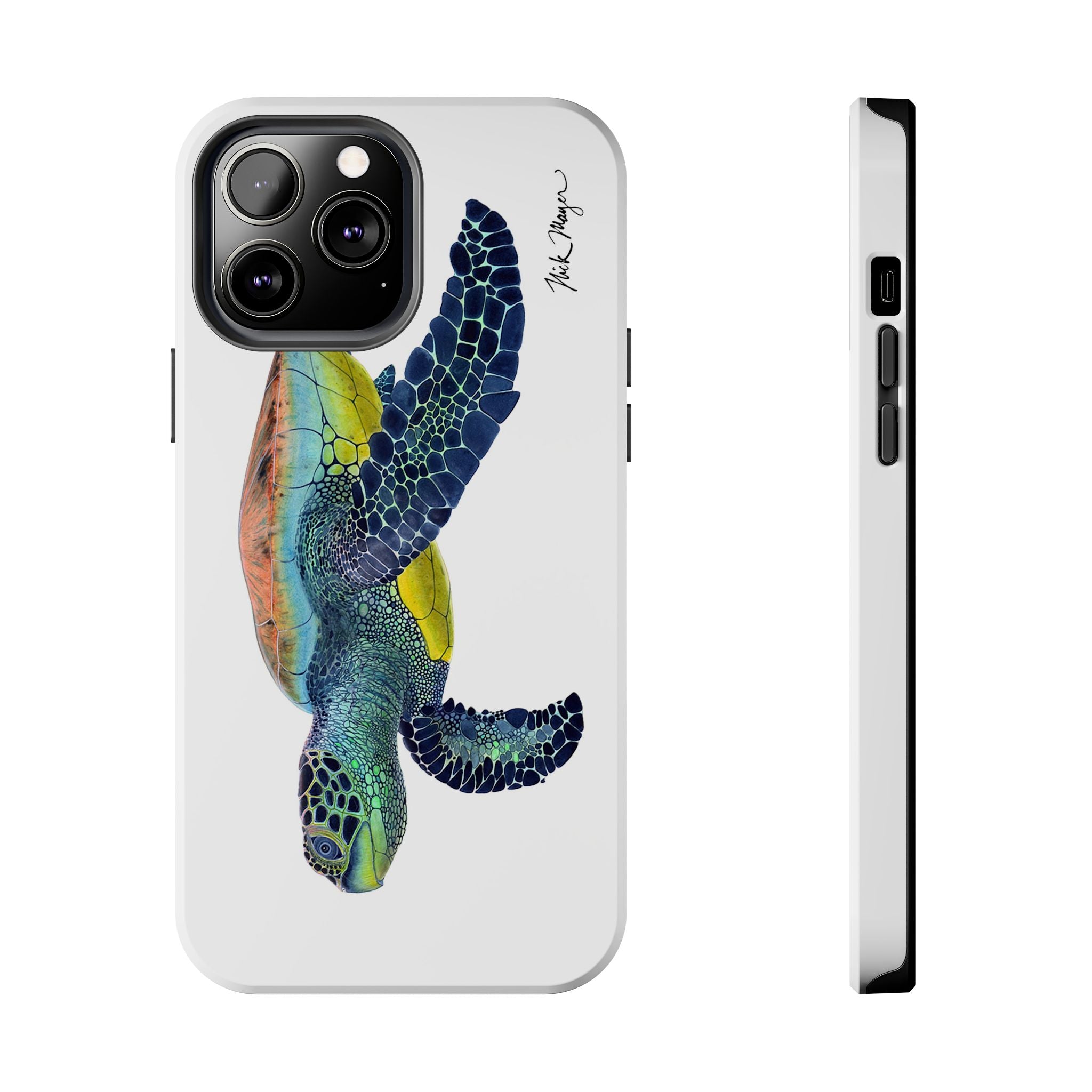 Green Sea Turtle II White Phone Case (iPhone)