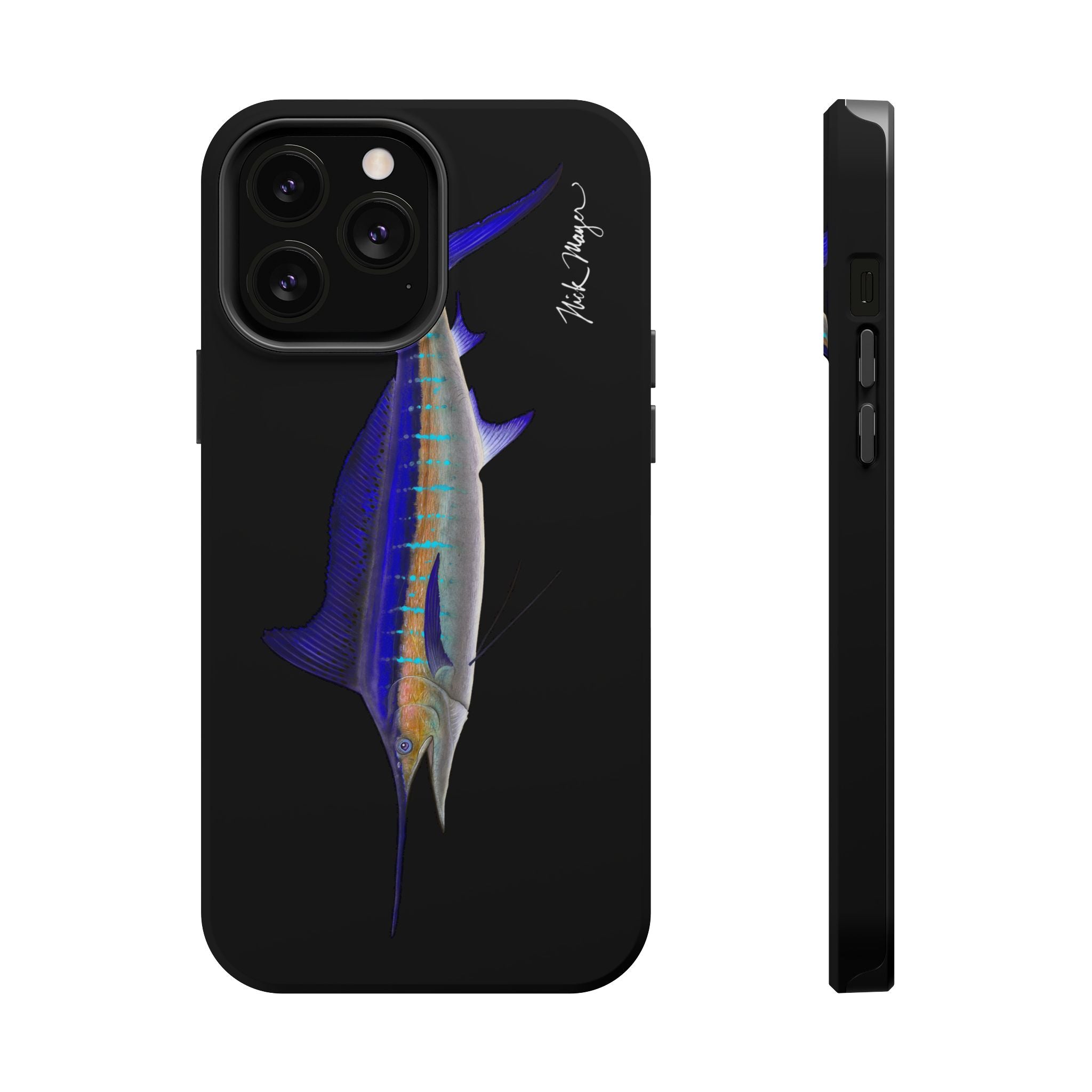 Striped Marlin MagSafe Black iPhone Case