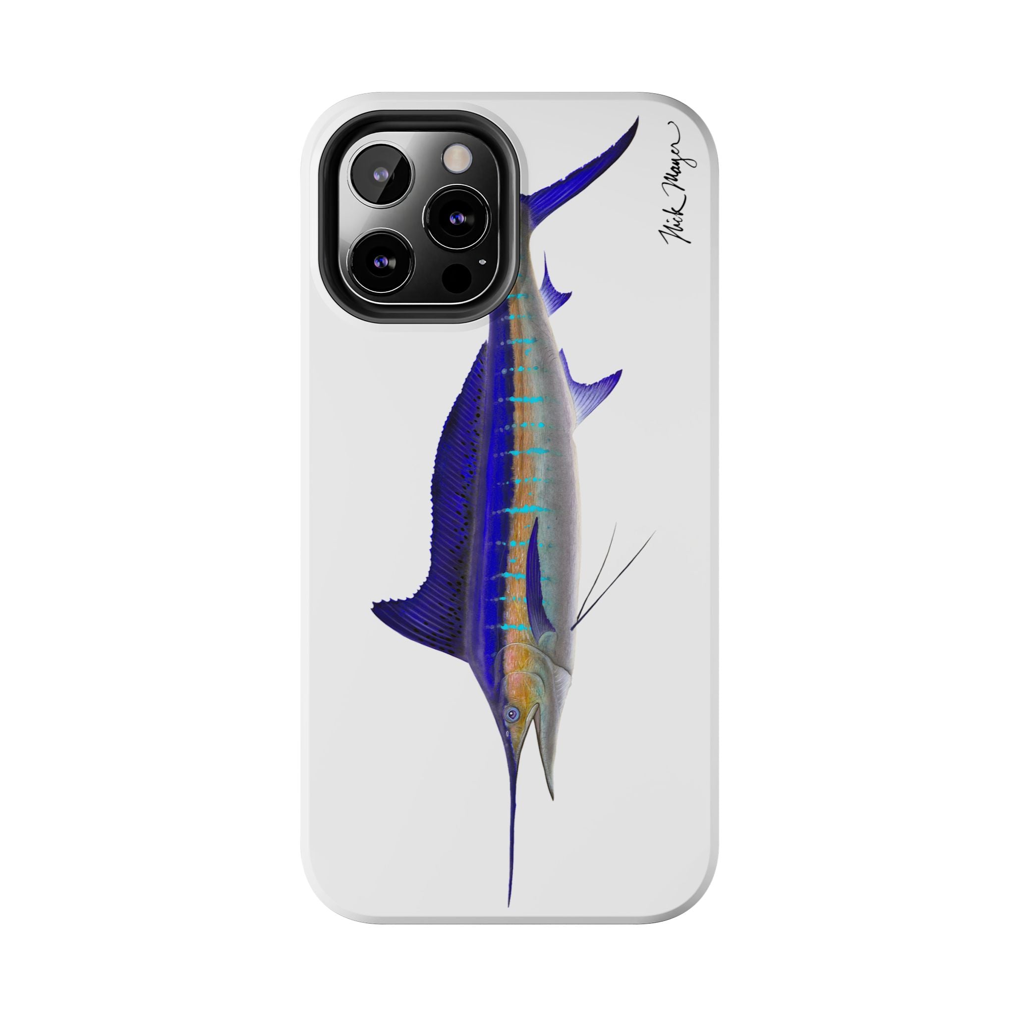Striped Marlin White Phone Case (iPhone)