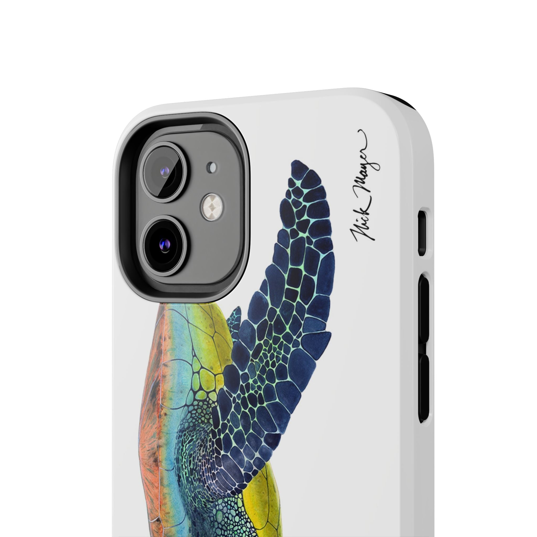 Green Sea Turtle II White Phone Case (iPhone)