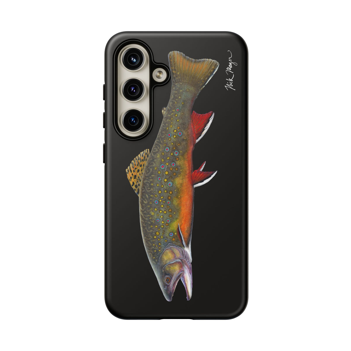 Brook Trout Black Phone Cases (Samsung) Printify