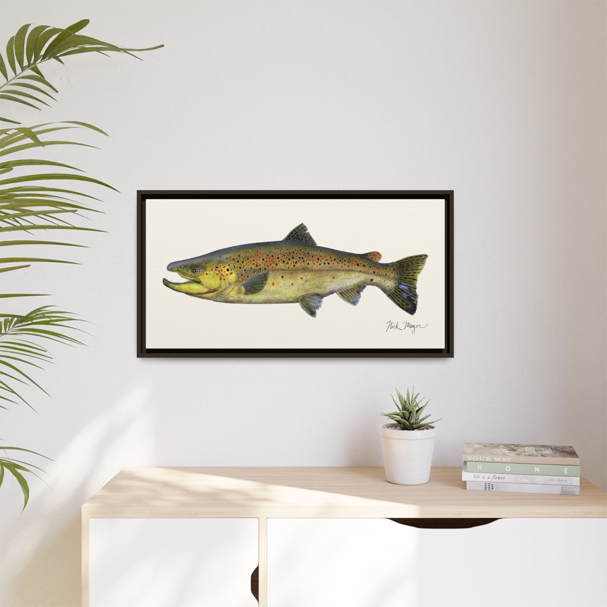 Brown Trout I Framed Canvas Print Printify