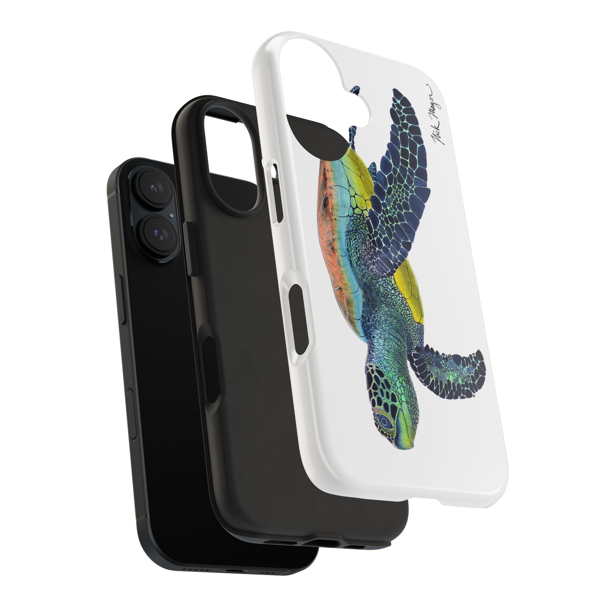 Green Sea Turtle II White Phone Case (iPhone)