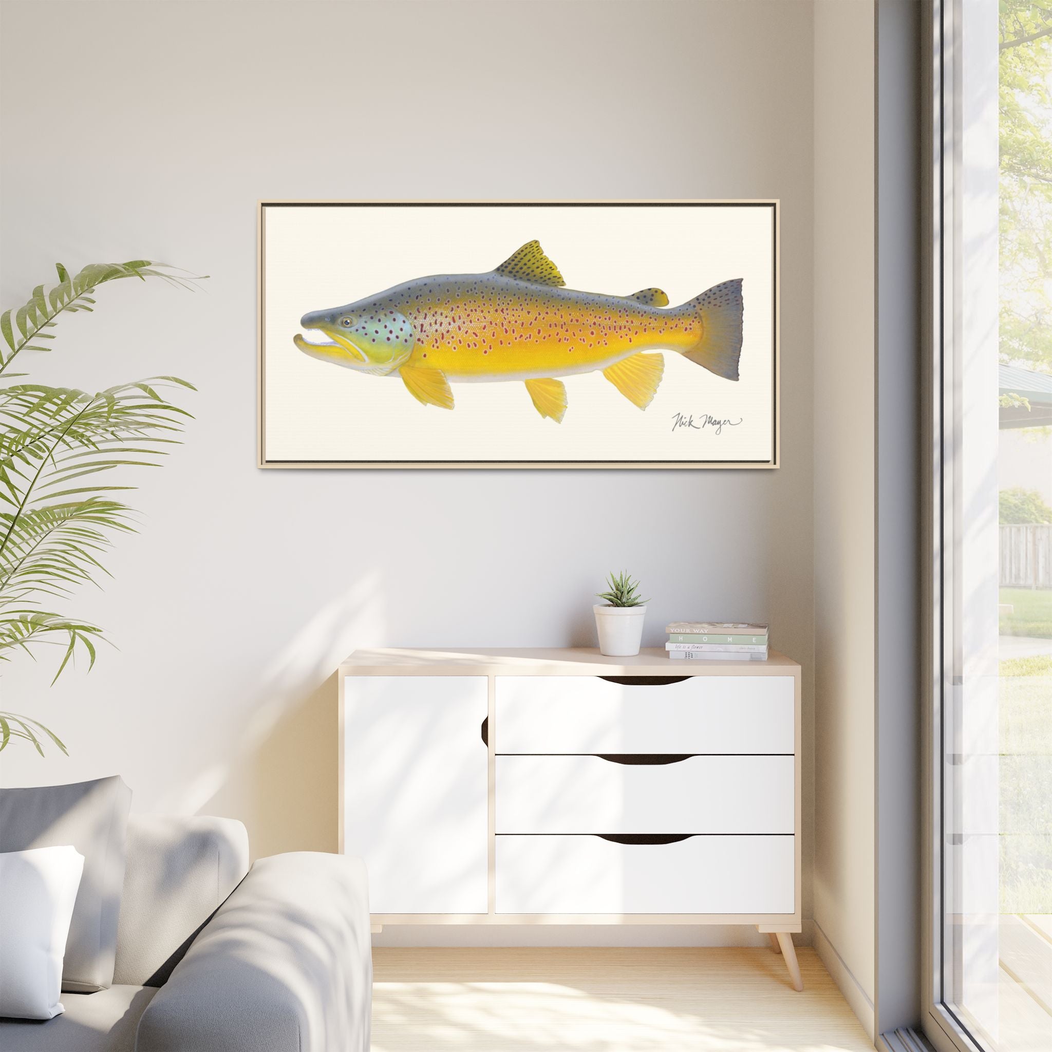 Brown Trout III Framed Canvas Print Printify