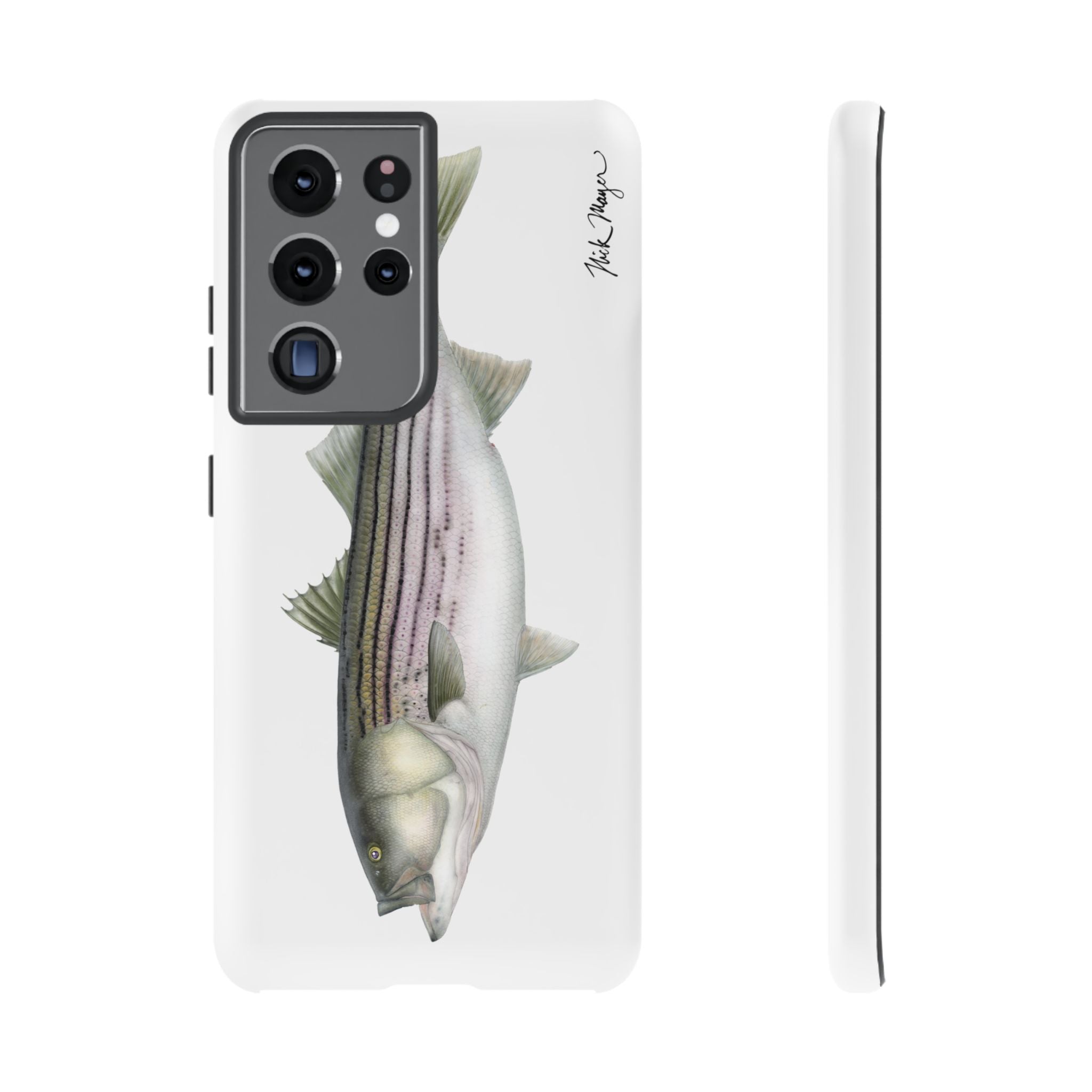 30 lb Striper White Phone Case (Samsung) Printify
