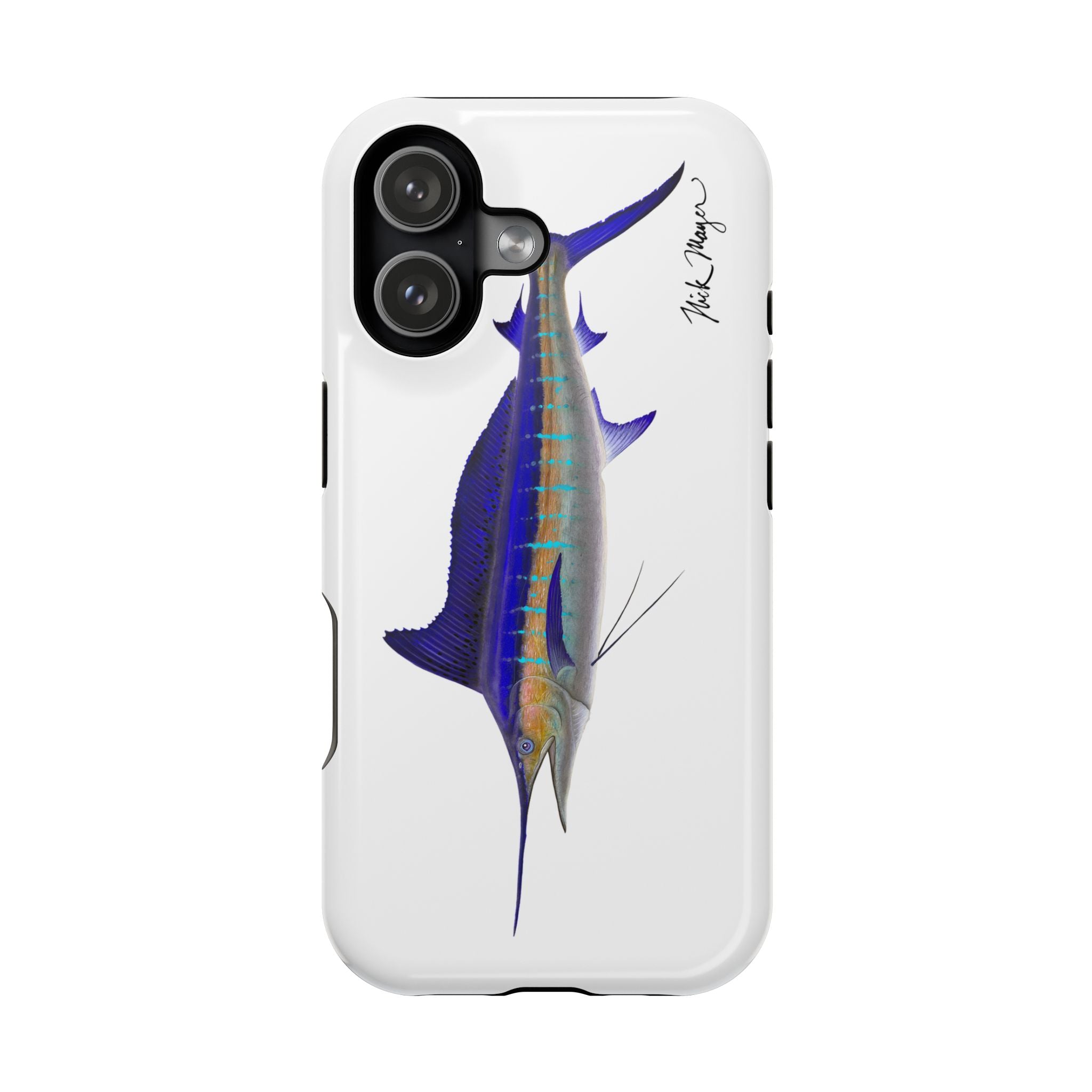 Striped Marlin MagSafe White iPhone Case