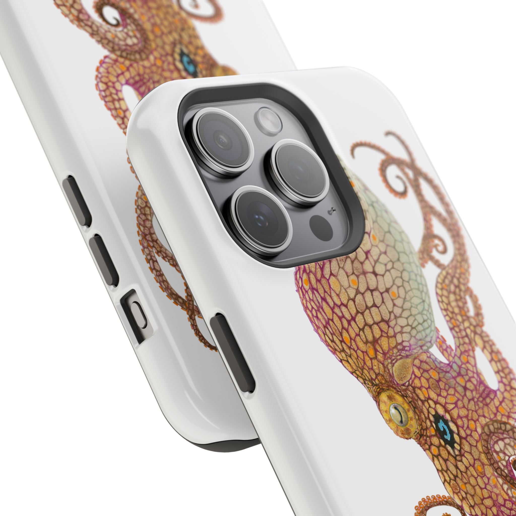 Two Spot Octopus MagSafe White iPhone Case