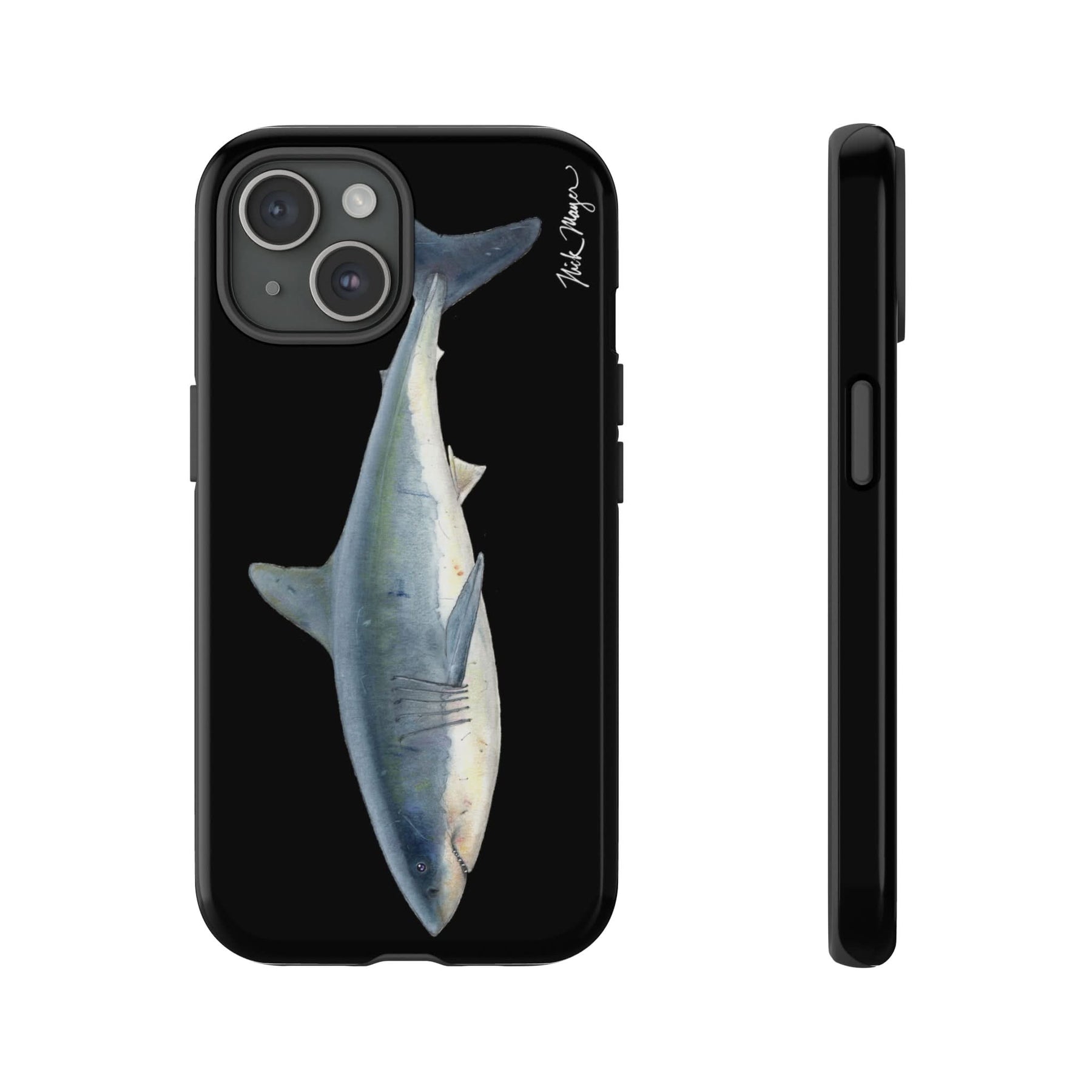 Great White Shark Black iPhone 15 Case