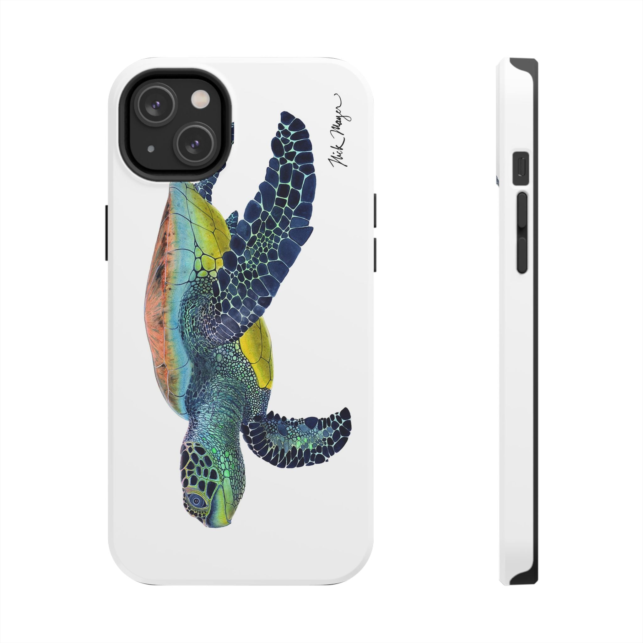 Green Sea Turtle II White Phone Case (iPhone)