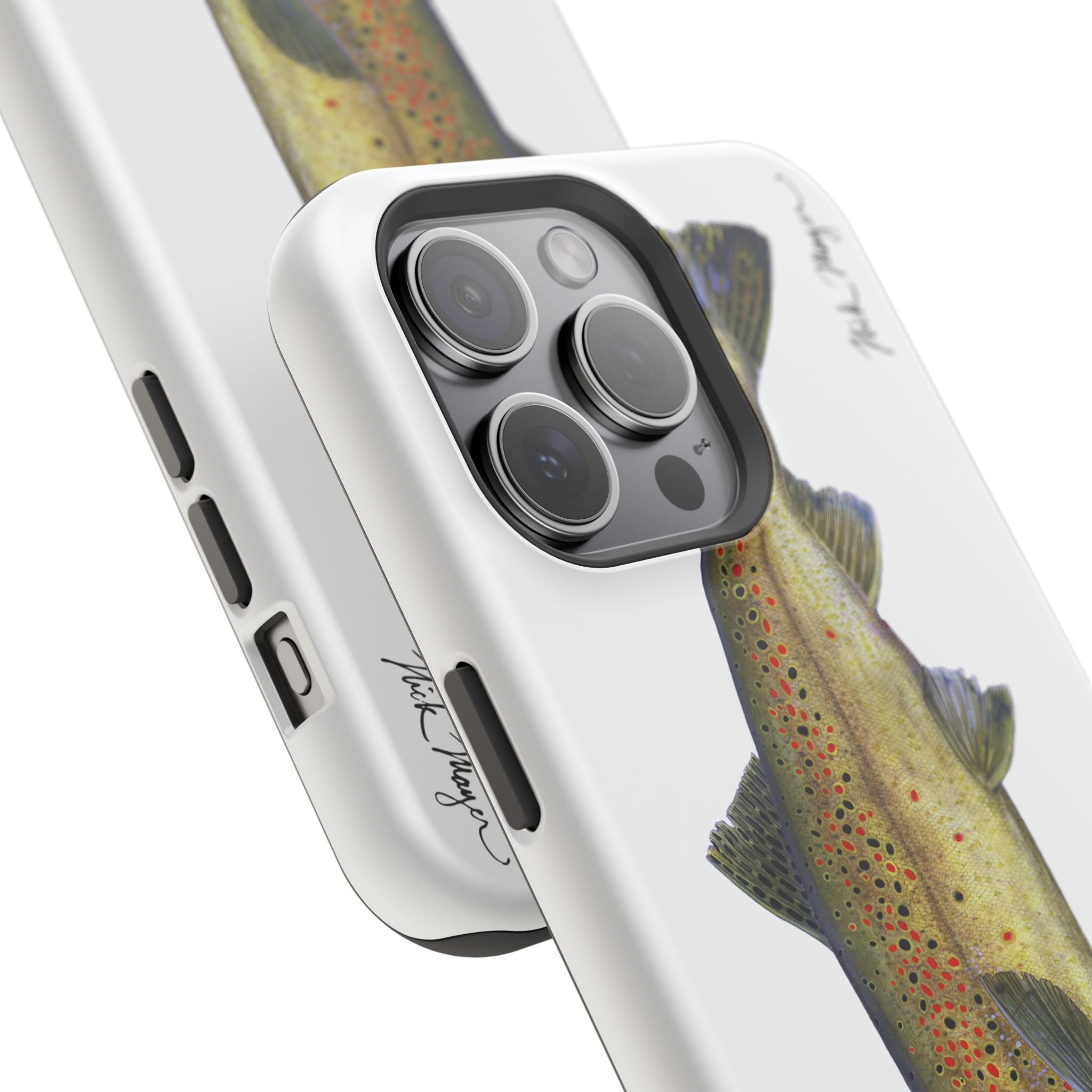 Brown Trout MagSafe White iPhone Case