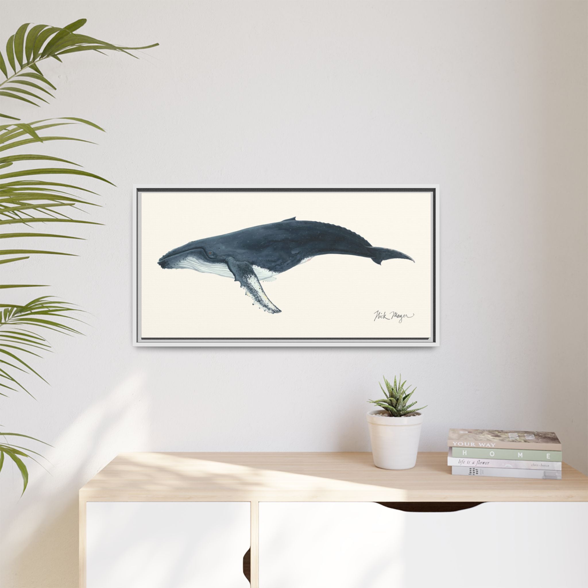 Humpback Whale Framed Canvas Print Printify