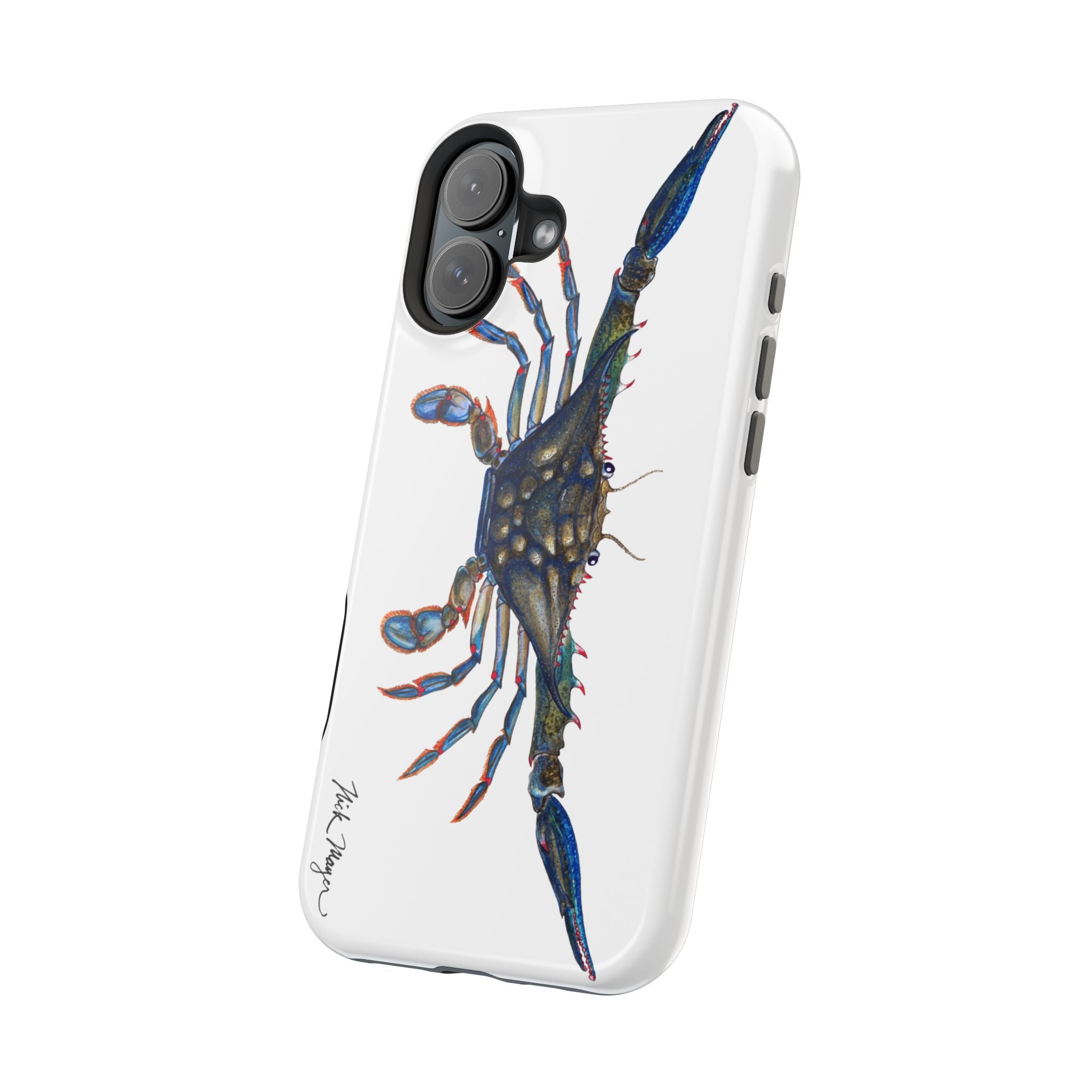 Blue Crab MagSafe White iPhone Case