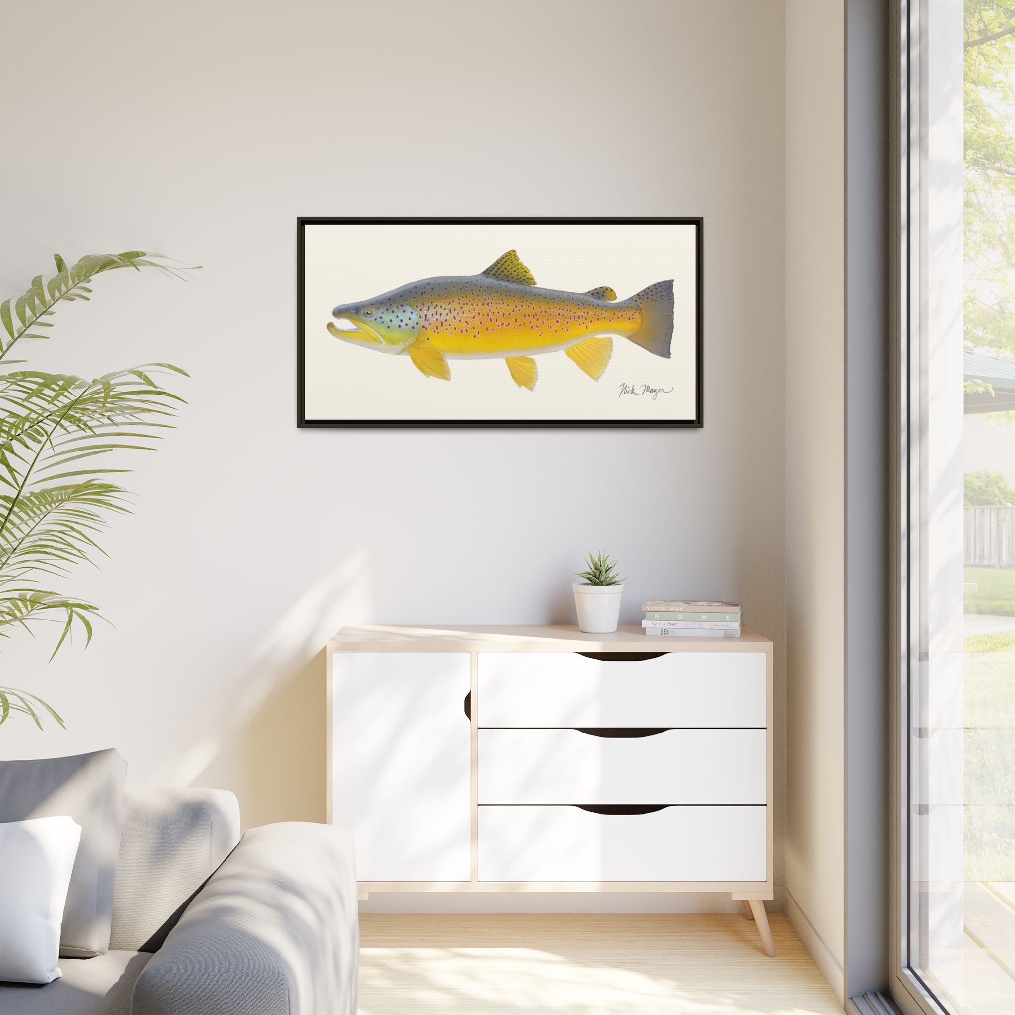 Brown Trout III Framed Canvas Print Printify