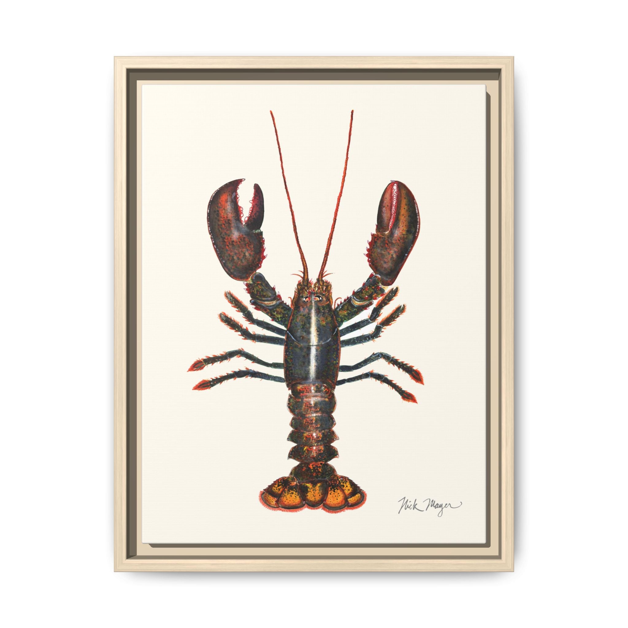 Northern Lobster Framed Canvas Print Printify