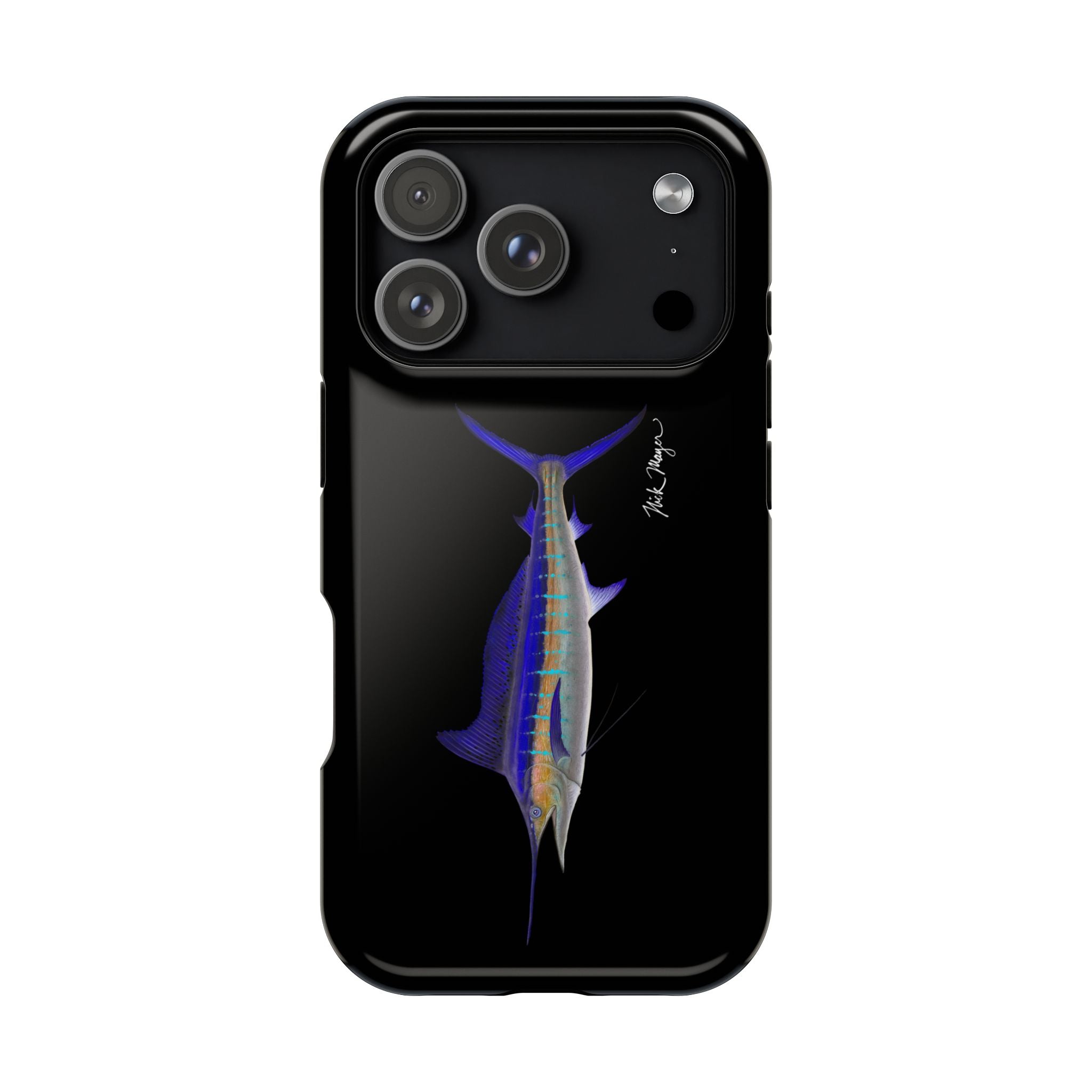 Striped Marlin MagSafe Black iPhone Case