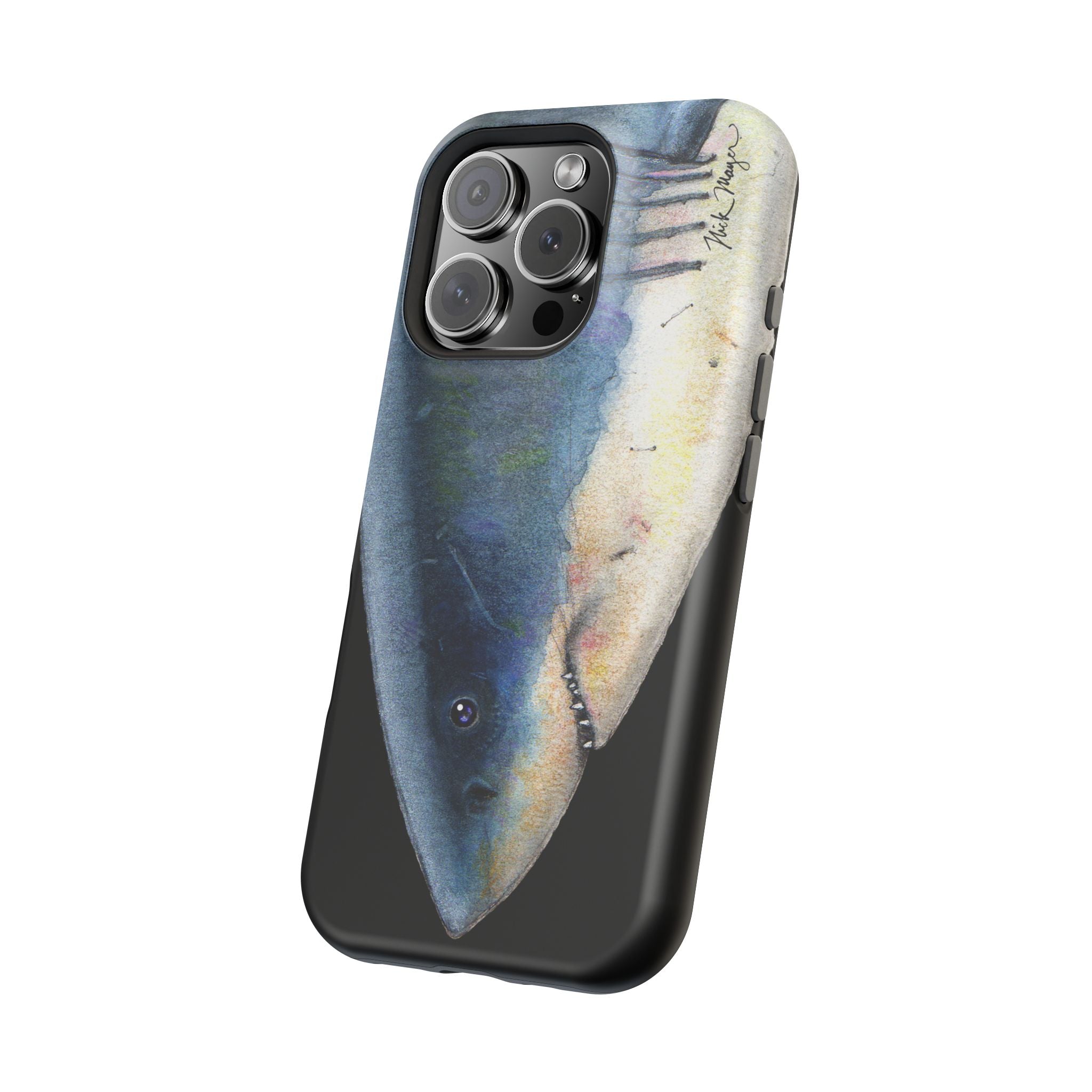 Great White Shark Face MagSafe Black iPhone Case