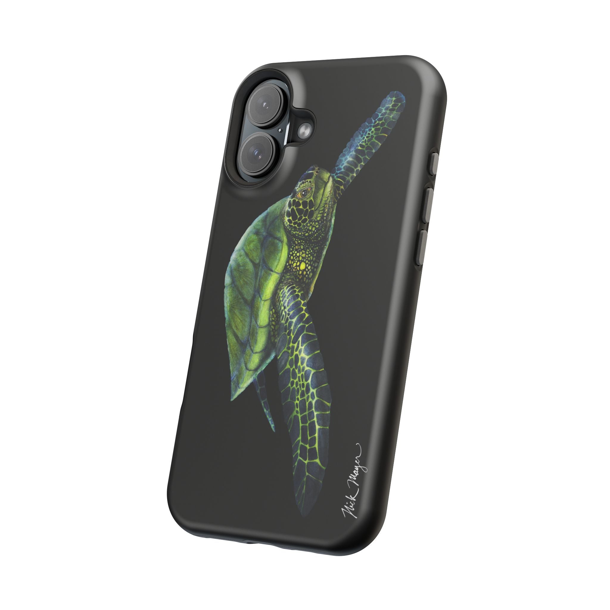 Green Sea Turtle MagSafe Black iPhone Case